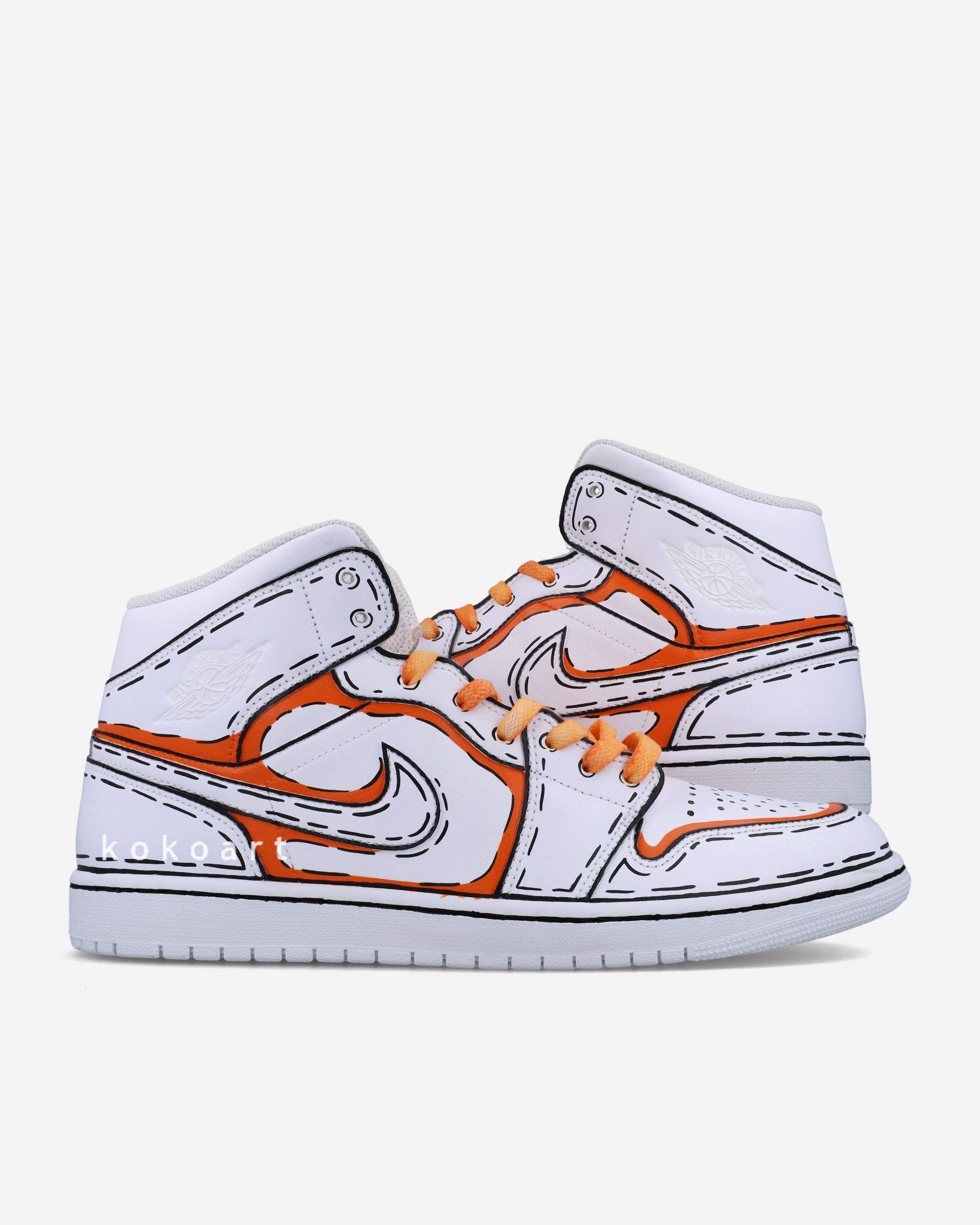Air Jordans Orange Cartoon Outline
