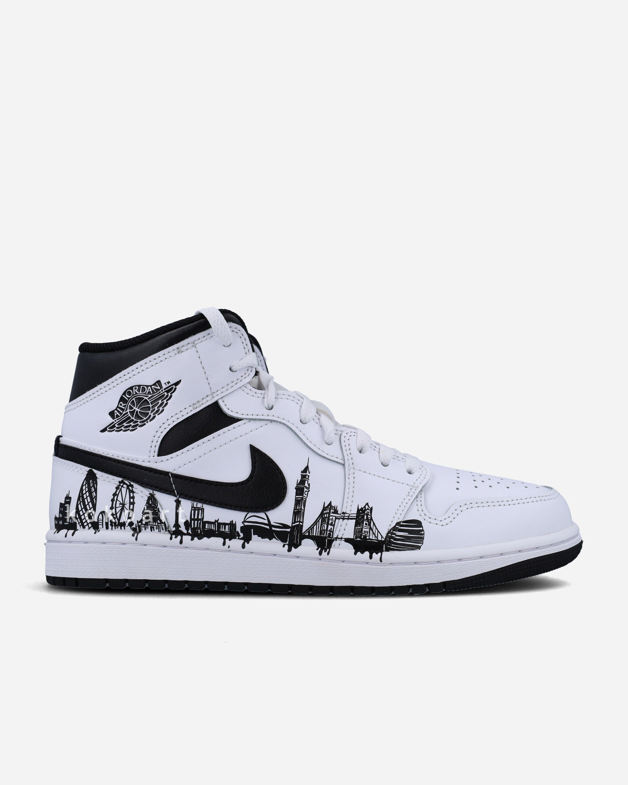 Air Jordan Black and White London Skyline