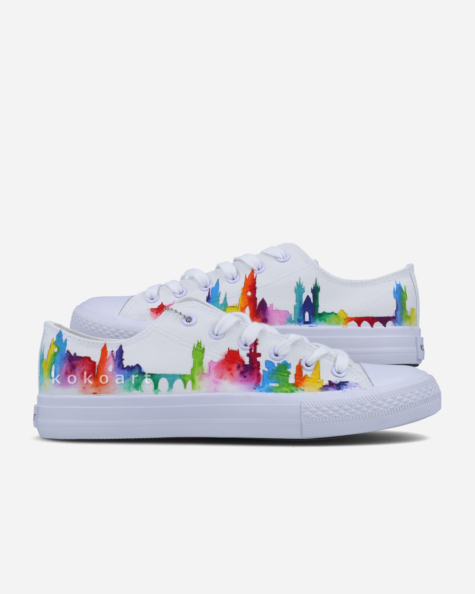 Customisable Watercolour Skyline Hand Painted Shoes