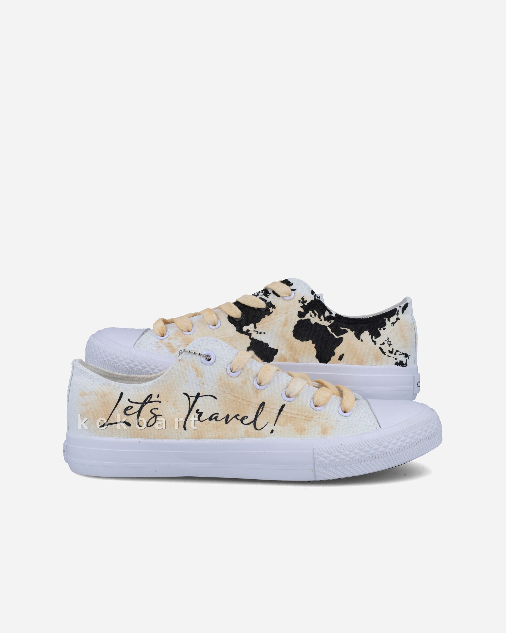 Let's Travel Hand Painted Shoes