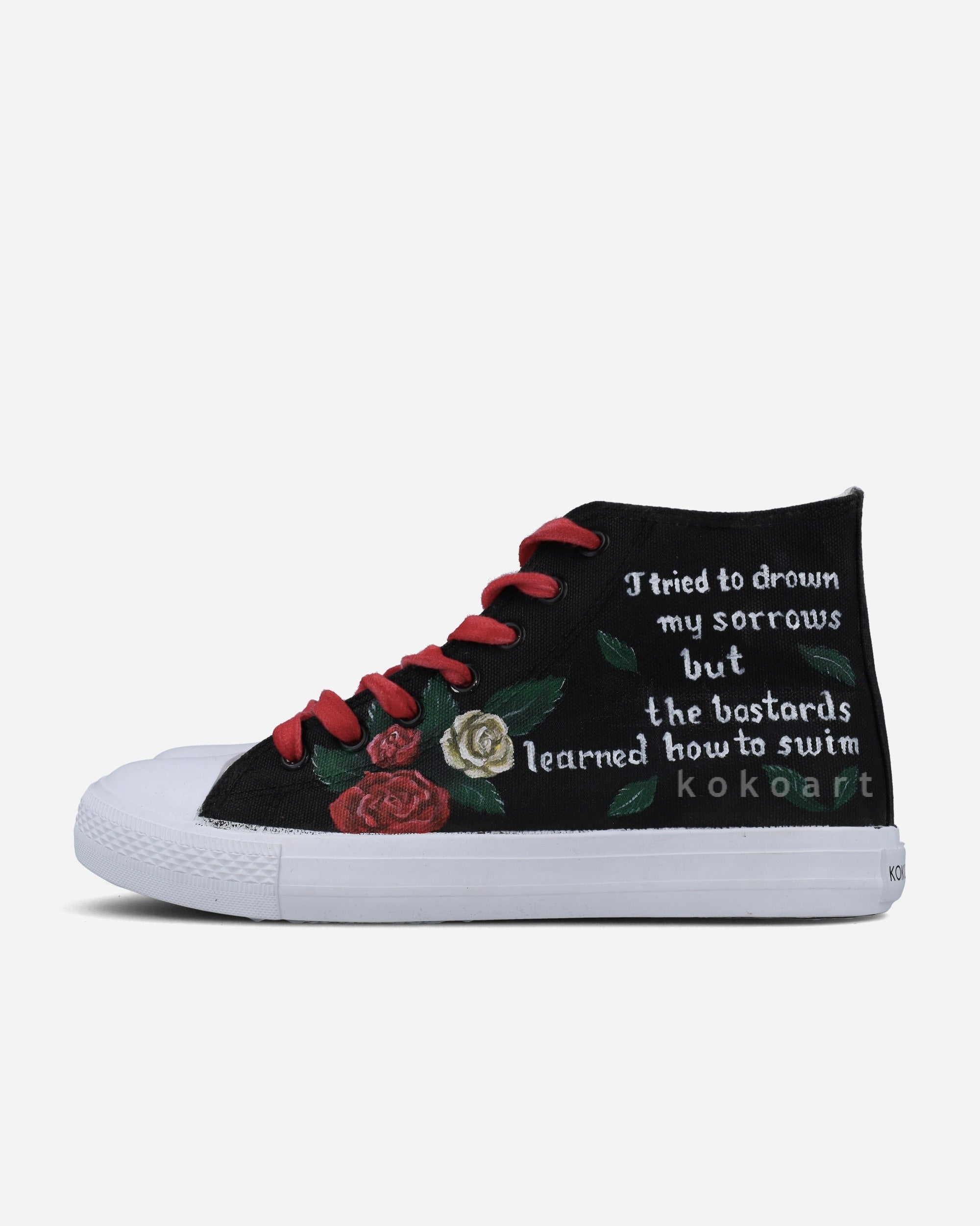 Frida Kahlo Skull Hand Painted Shoes