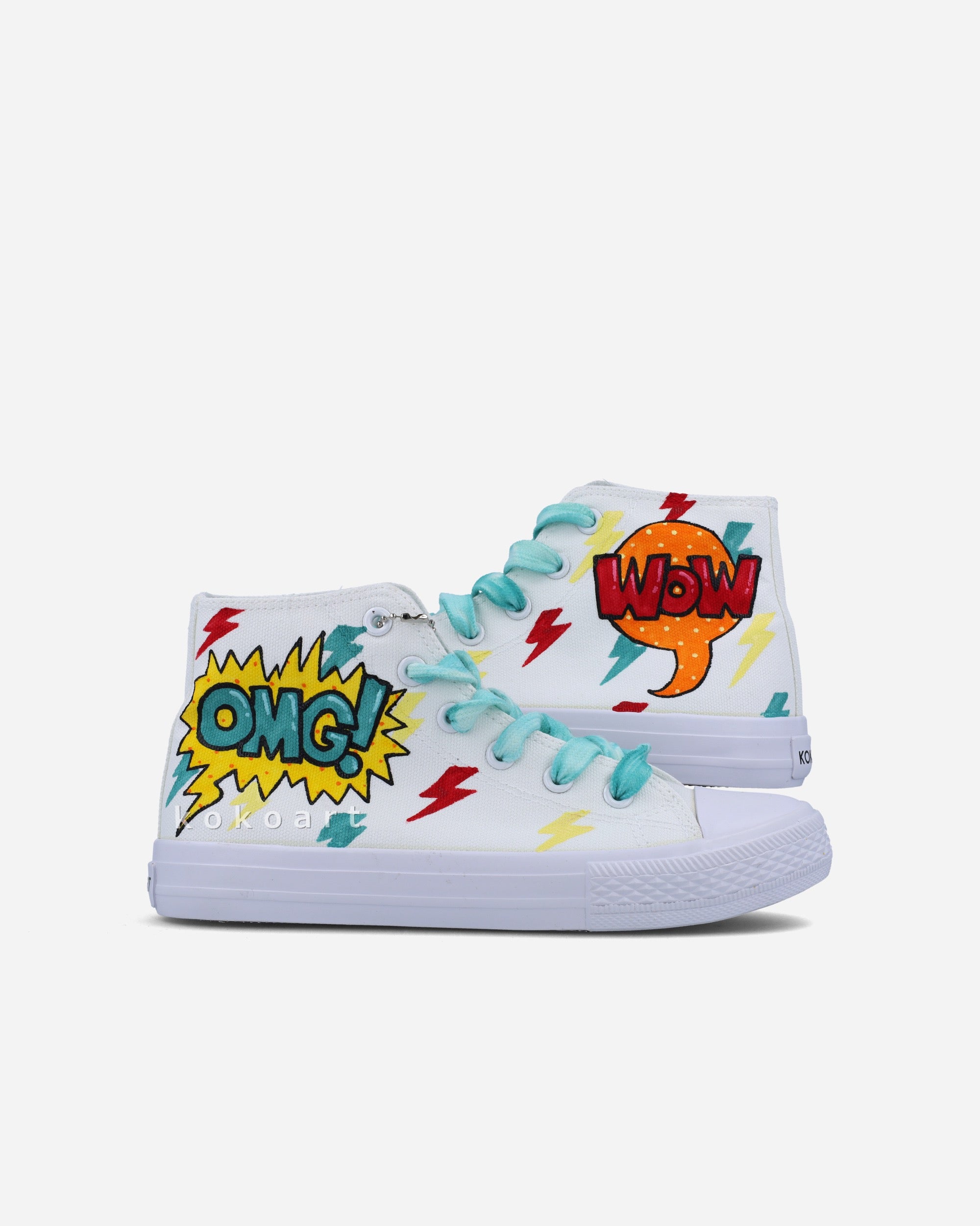 Wow Omg Comic Hand Painted Shoes by
