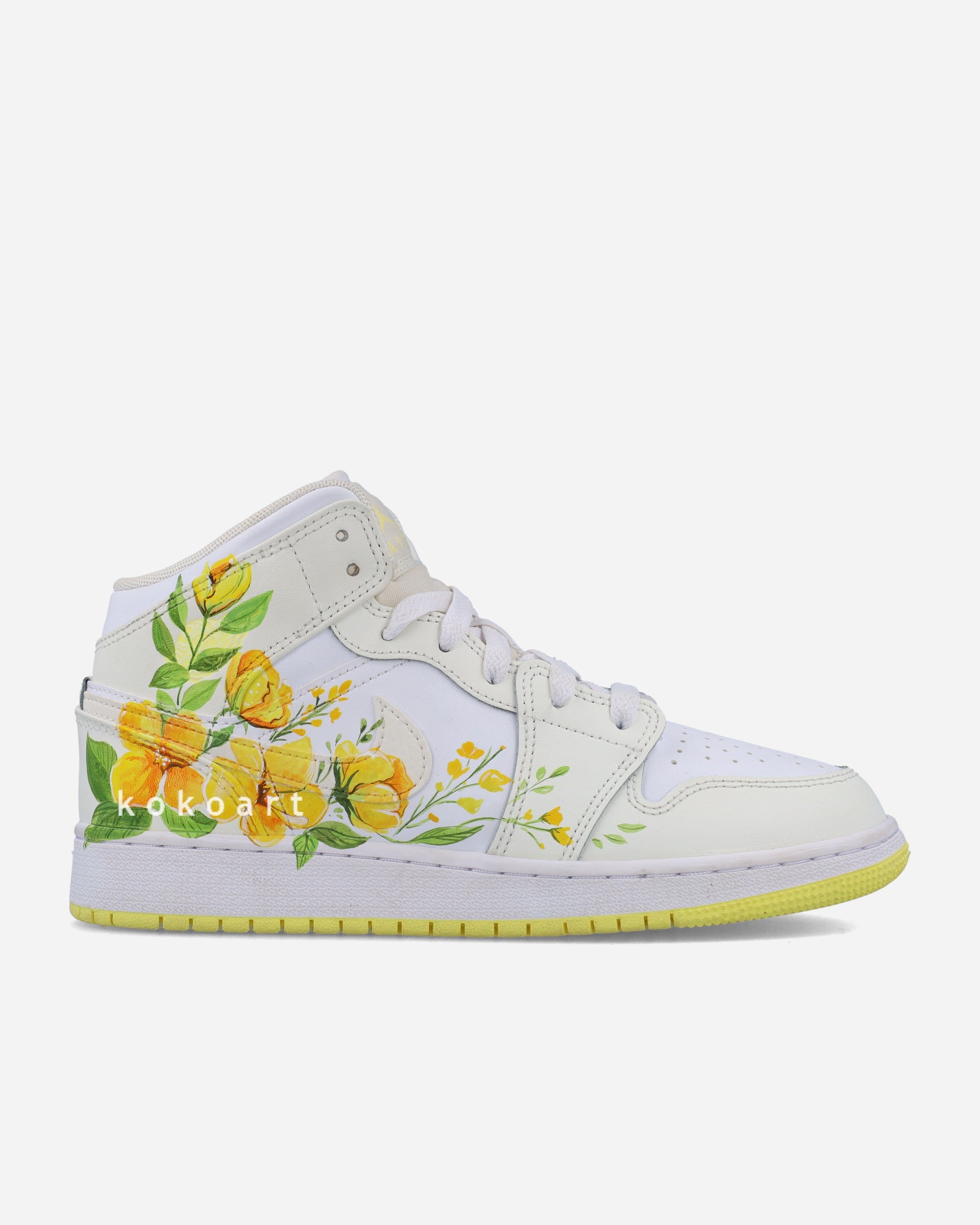 Air Jordan Hand Painted Yellow Flowers