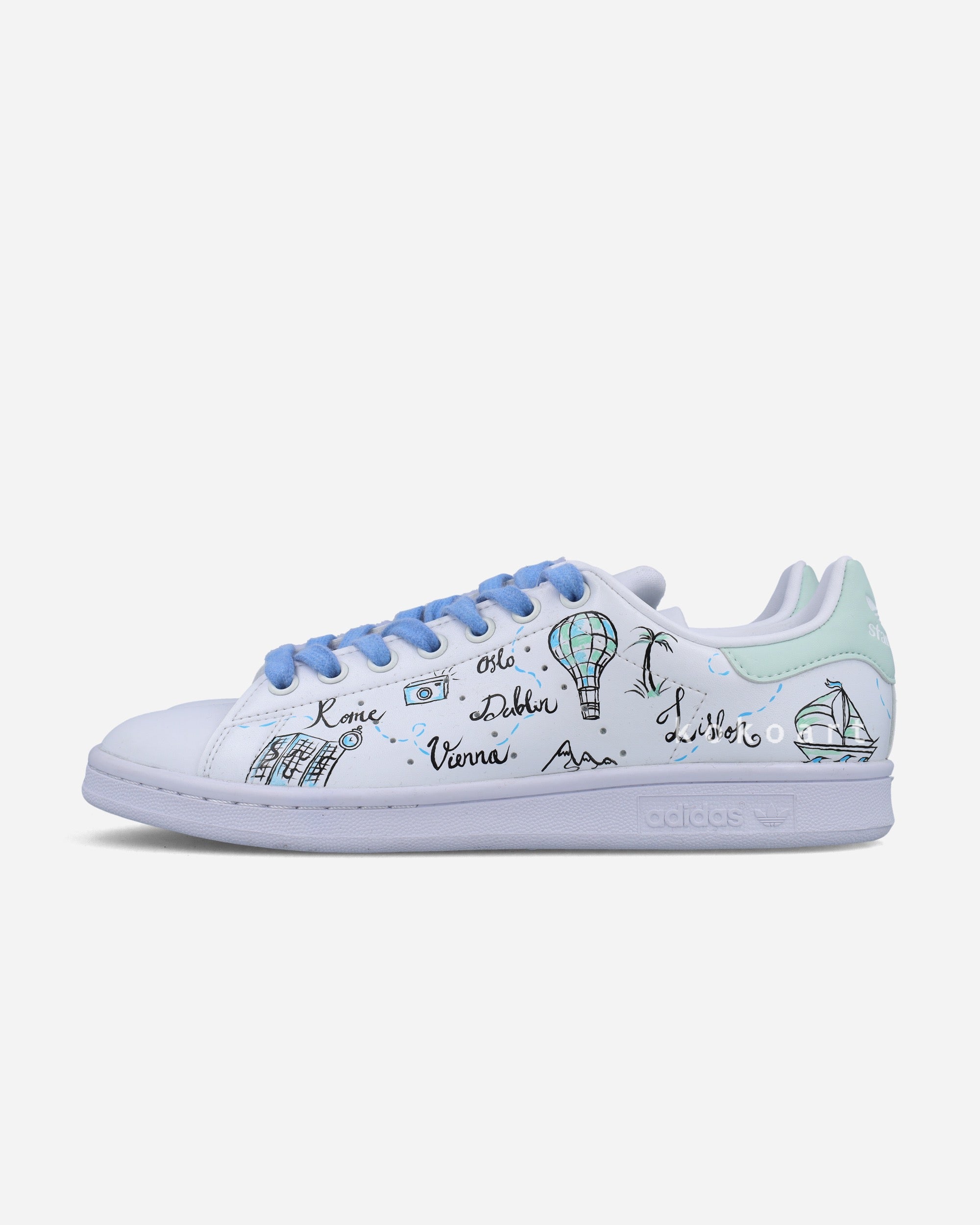 Stan Smith Hand Painted Travel Doodles