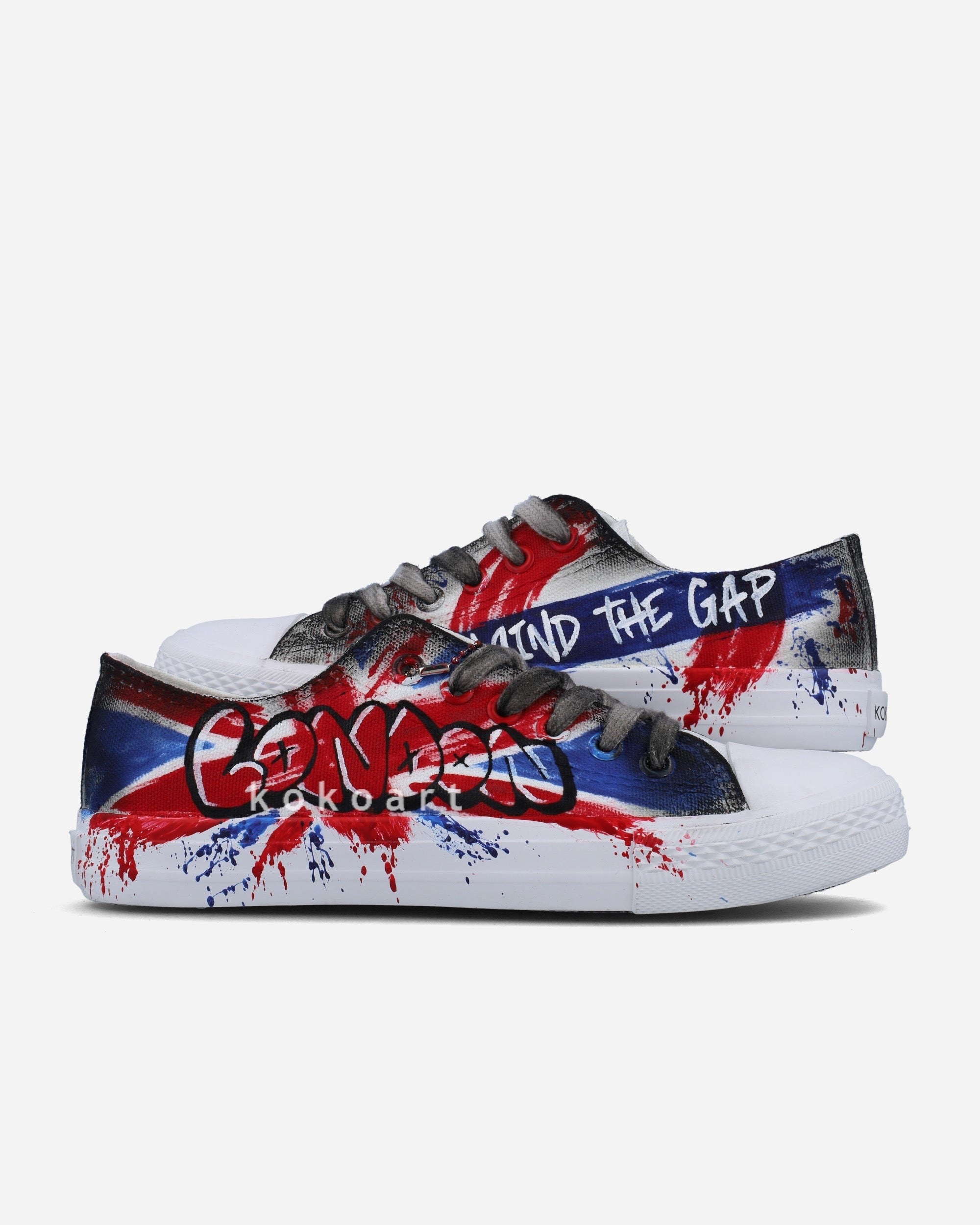 London Mind the Gap Hand Painted Shoes