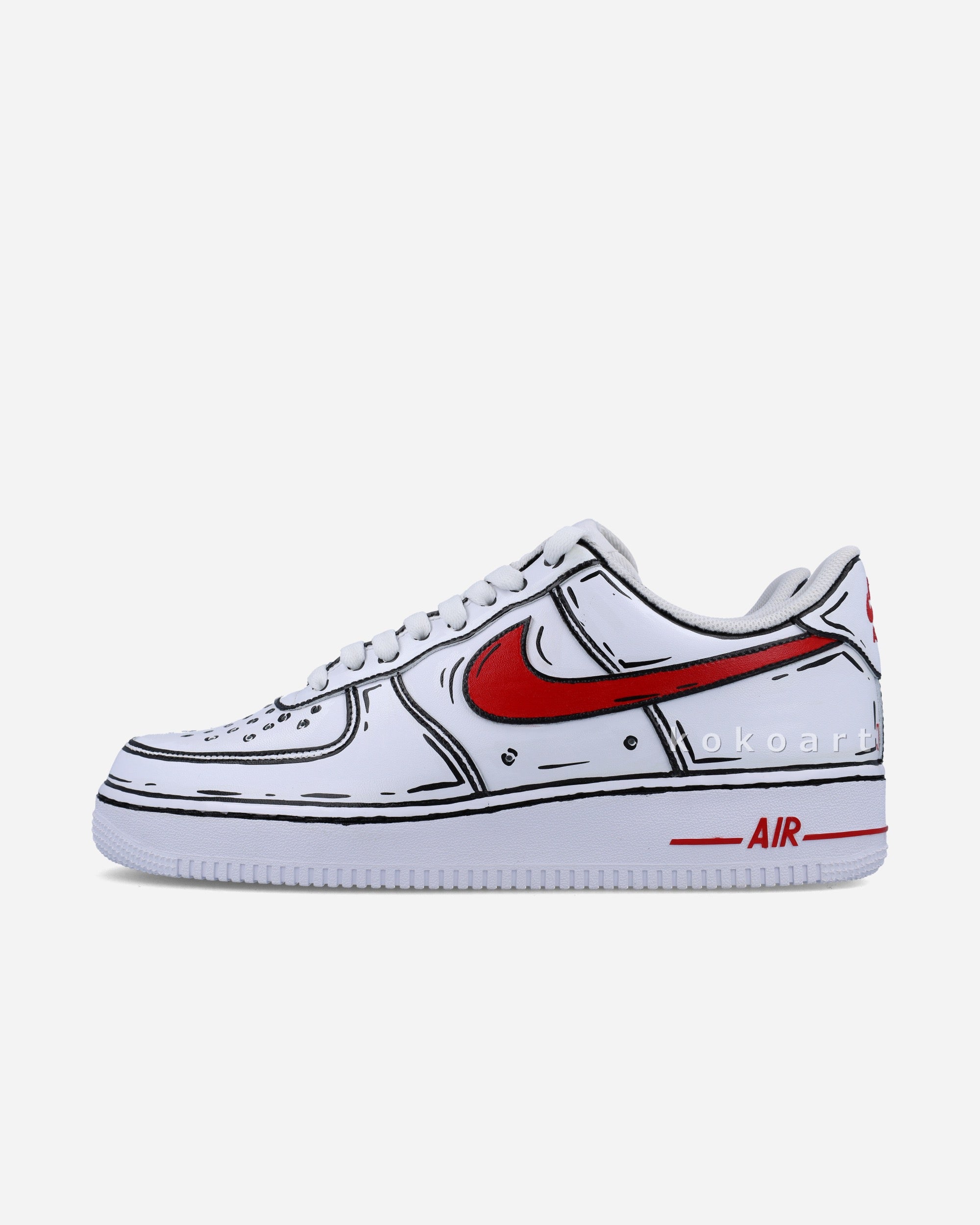 AF1 Red Tick Cartoon Outline