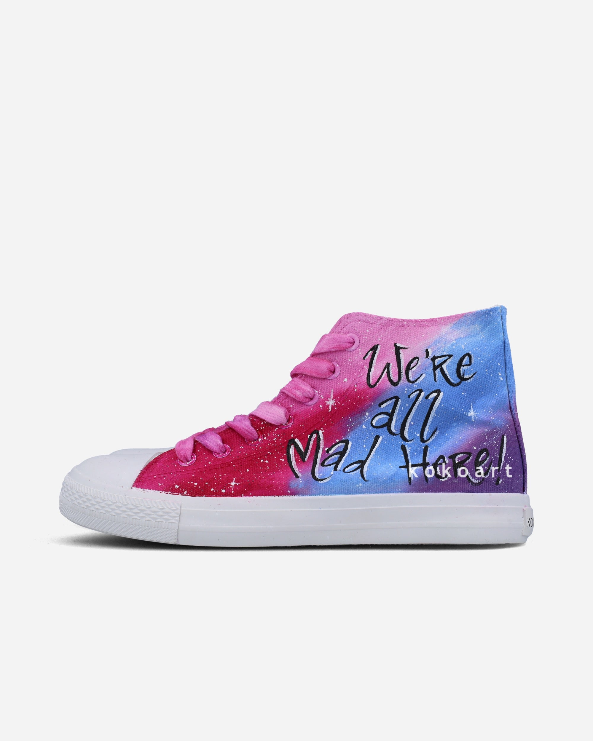 Purple We're All Mad Here Hand Painted Shoes