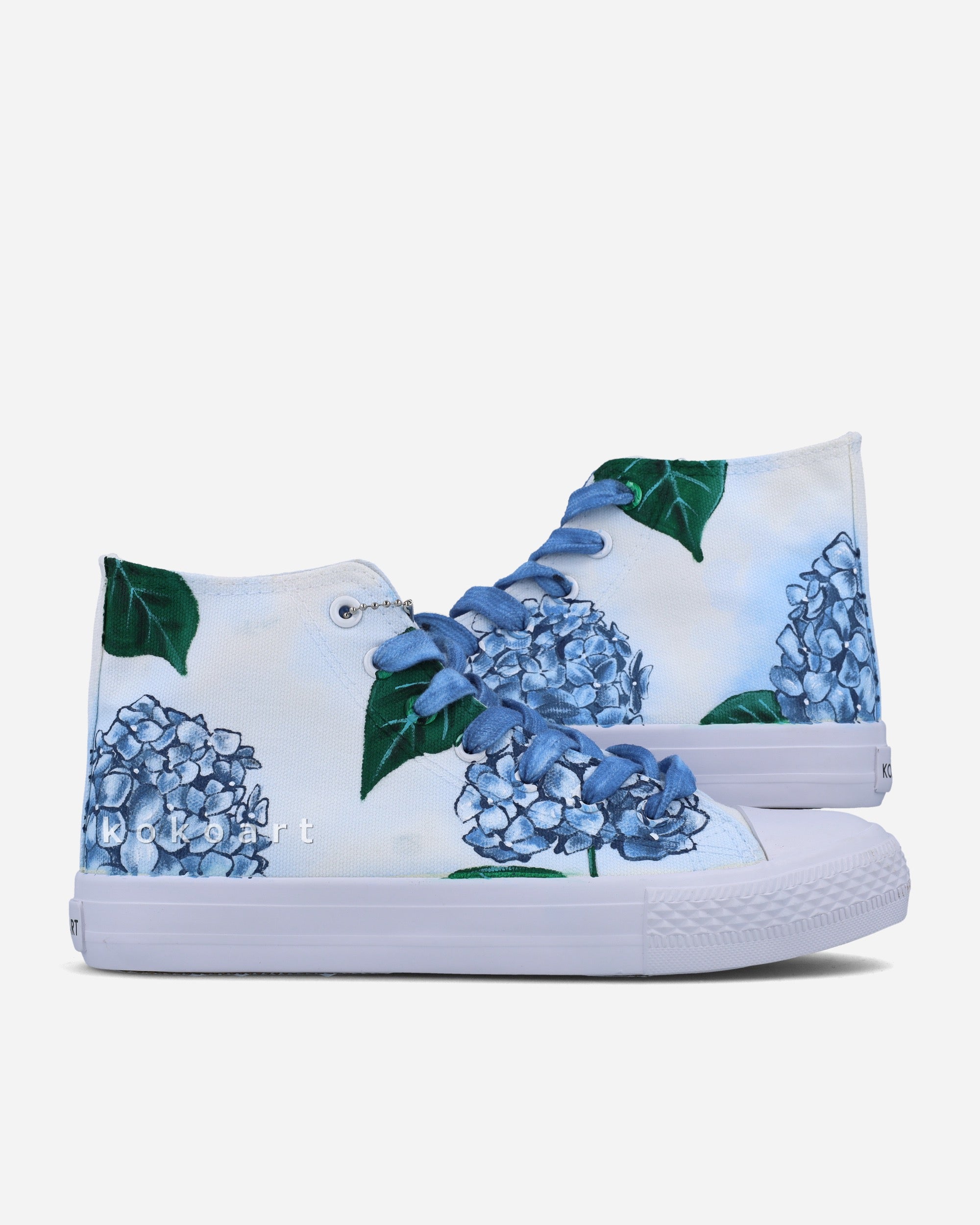 Blue Hydrageneas Hand Painted Shoes