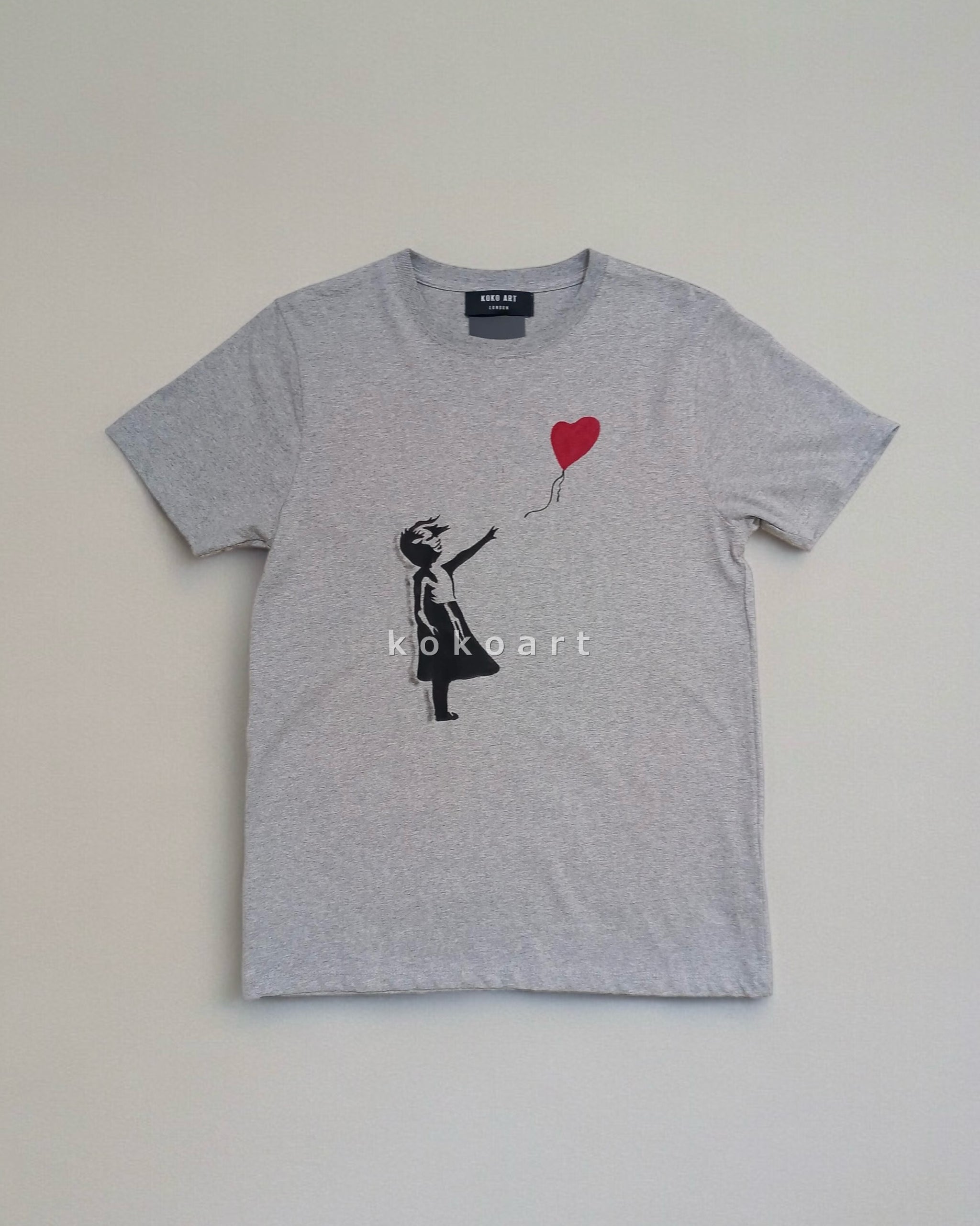 Girl with Balloon - Hand painted Organic Cotton Clothing