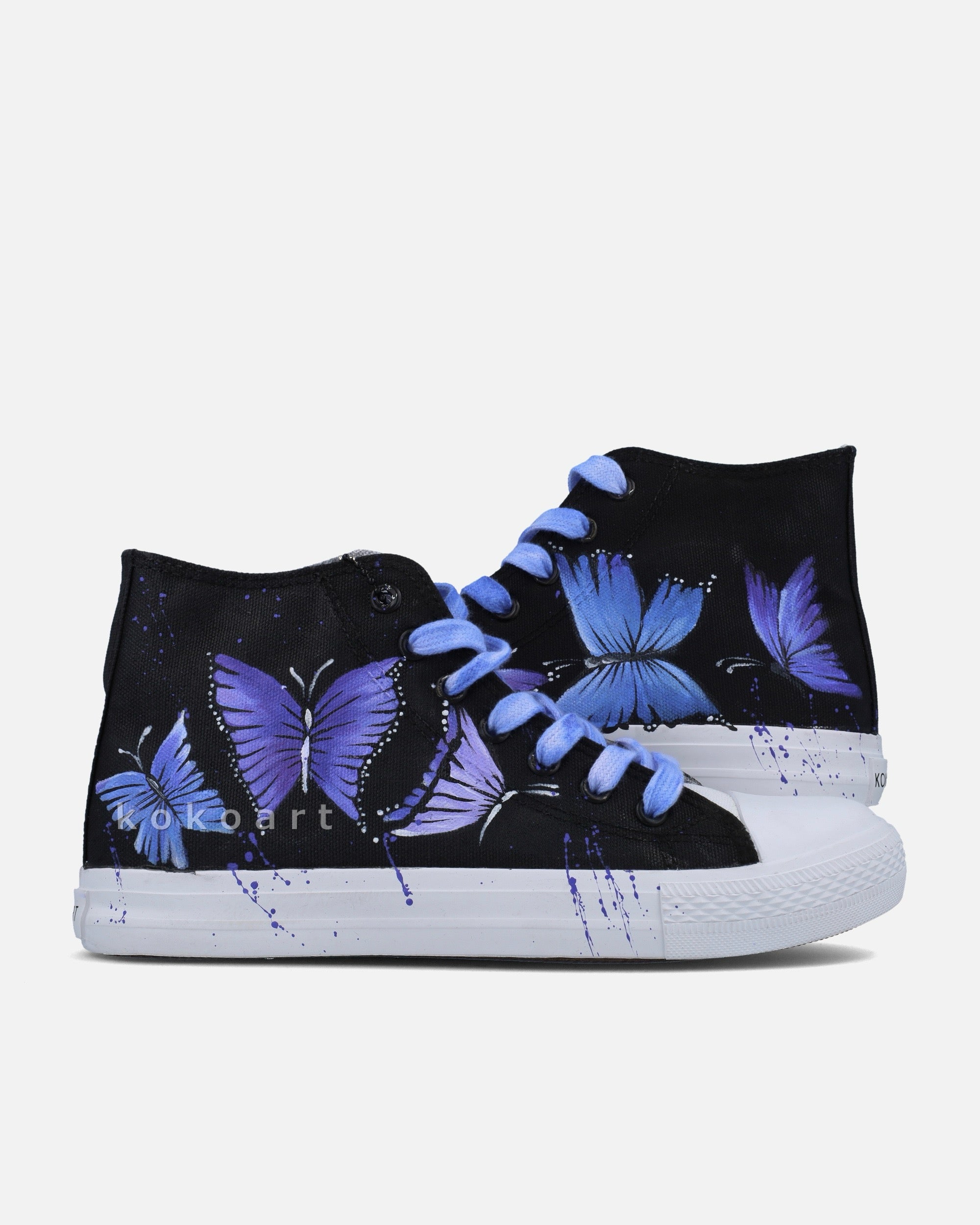 Purple Butterflies Hand Painted Shoes