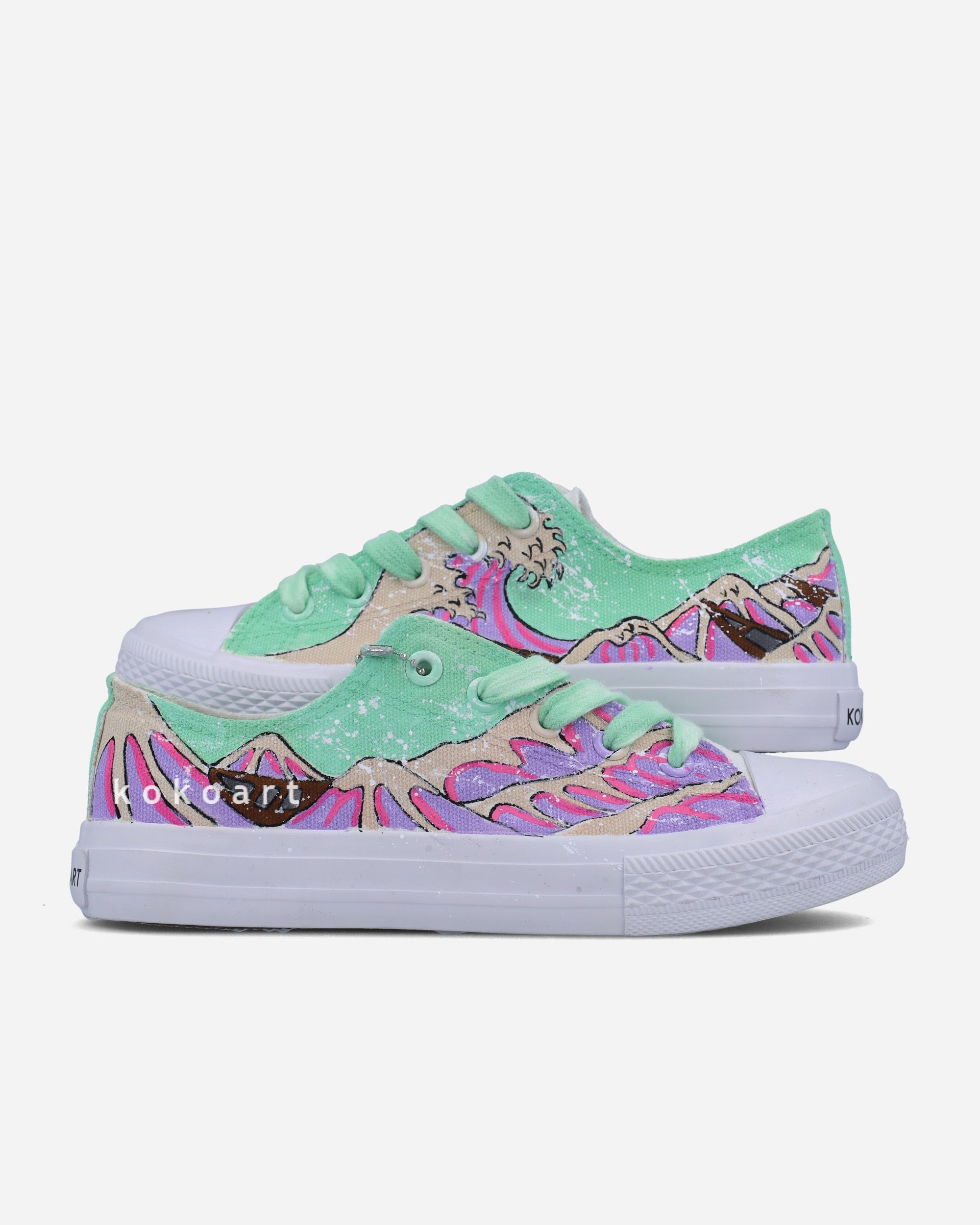 Lilac Waves Hand Painted Shoes
