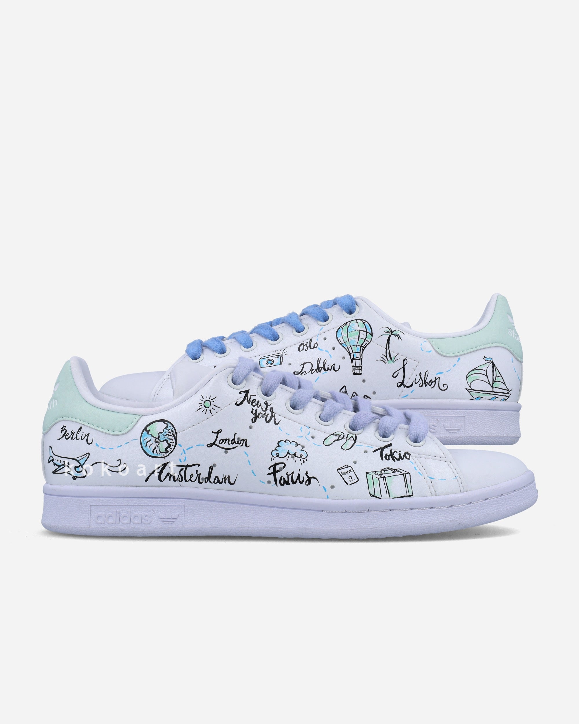 Stan Smith Hand Painted Travel Doodles