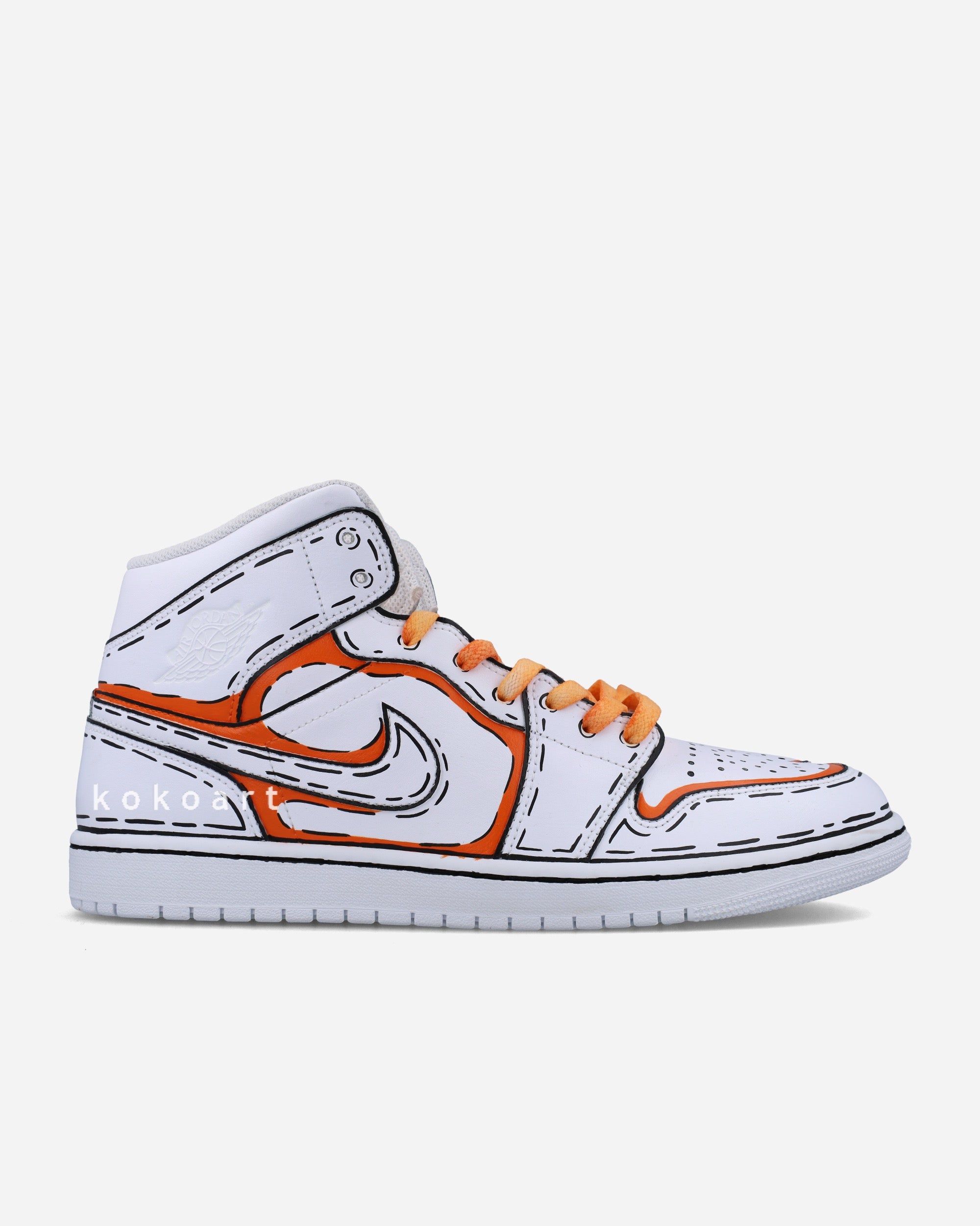 Air Jordans Orange Cartoon Outline