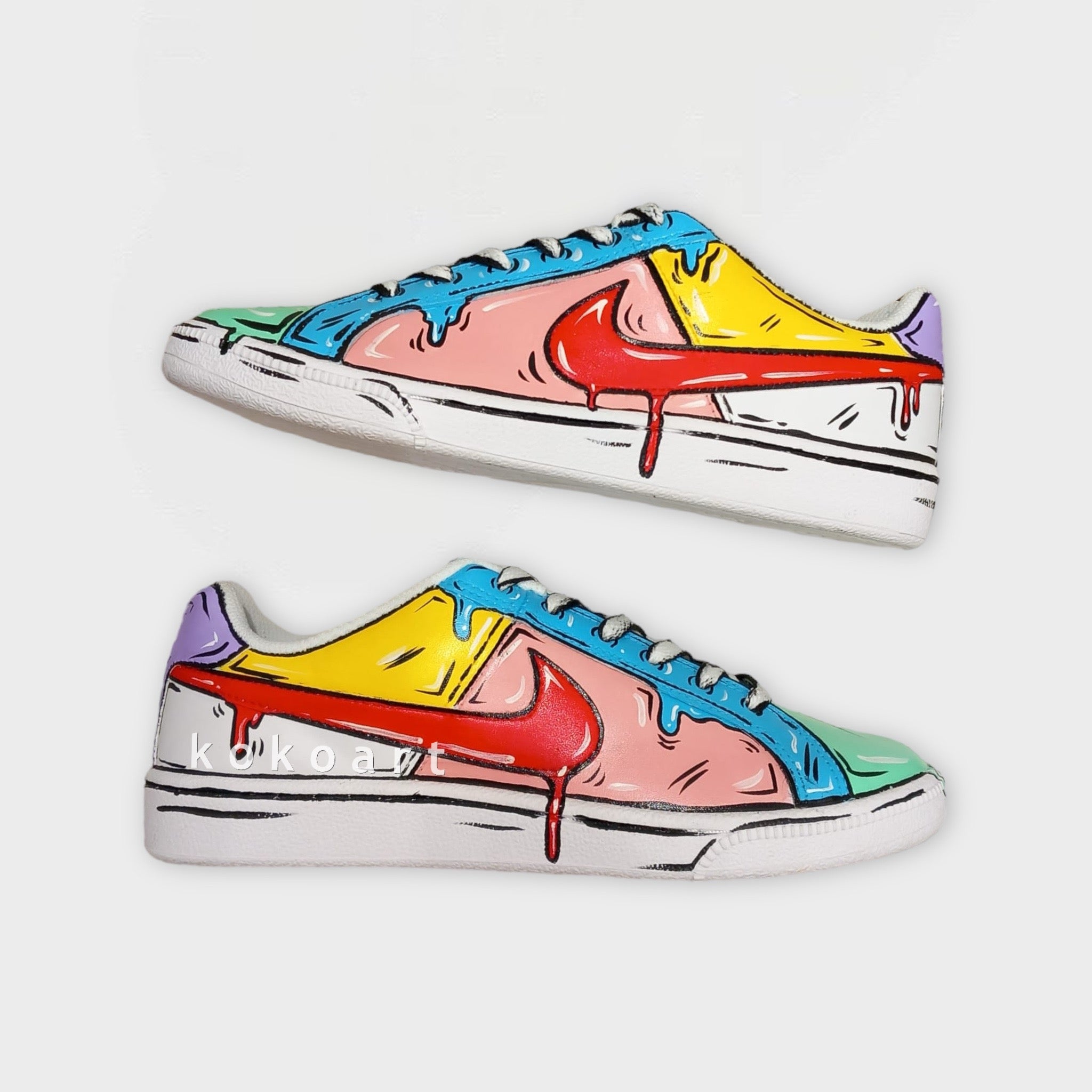 Stan Smith Hand Painted Colour Blocks