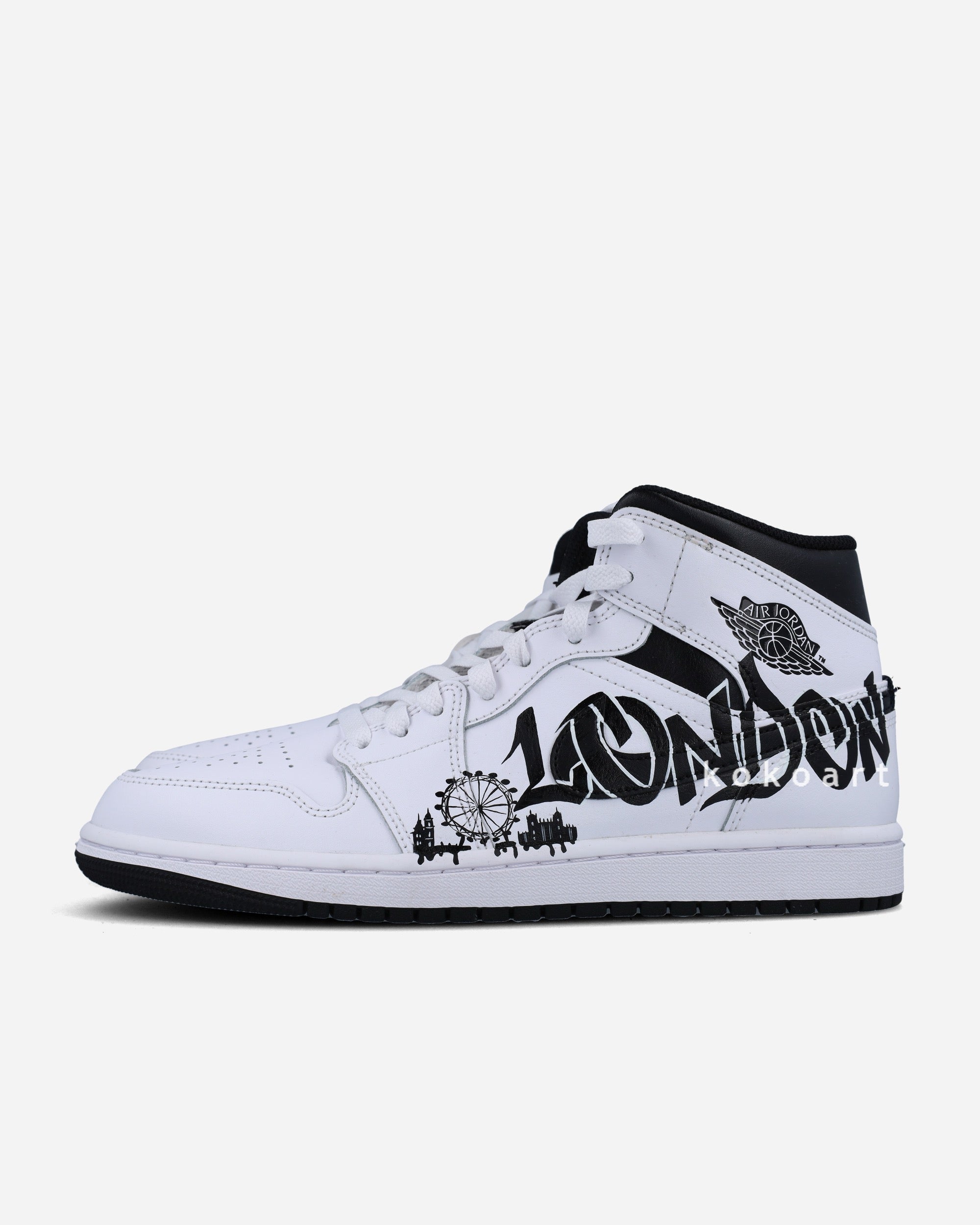Air Jordan Black and White London Skyline