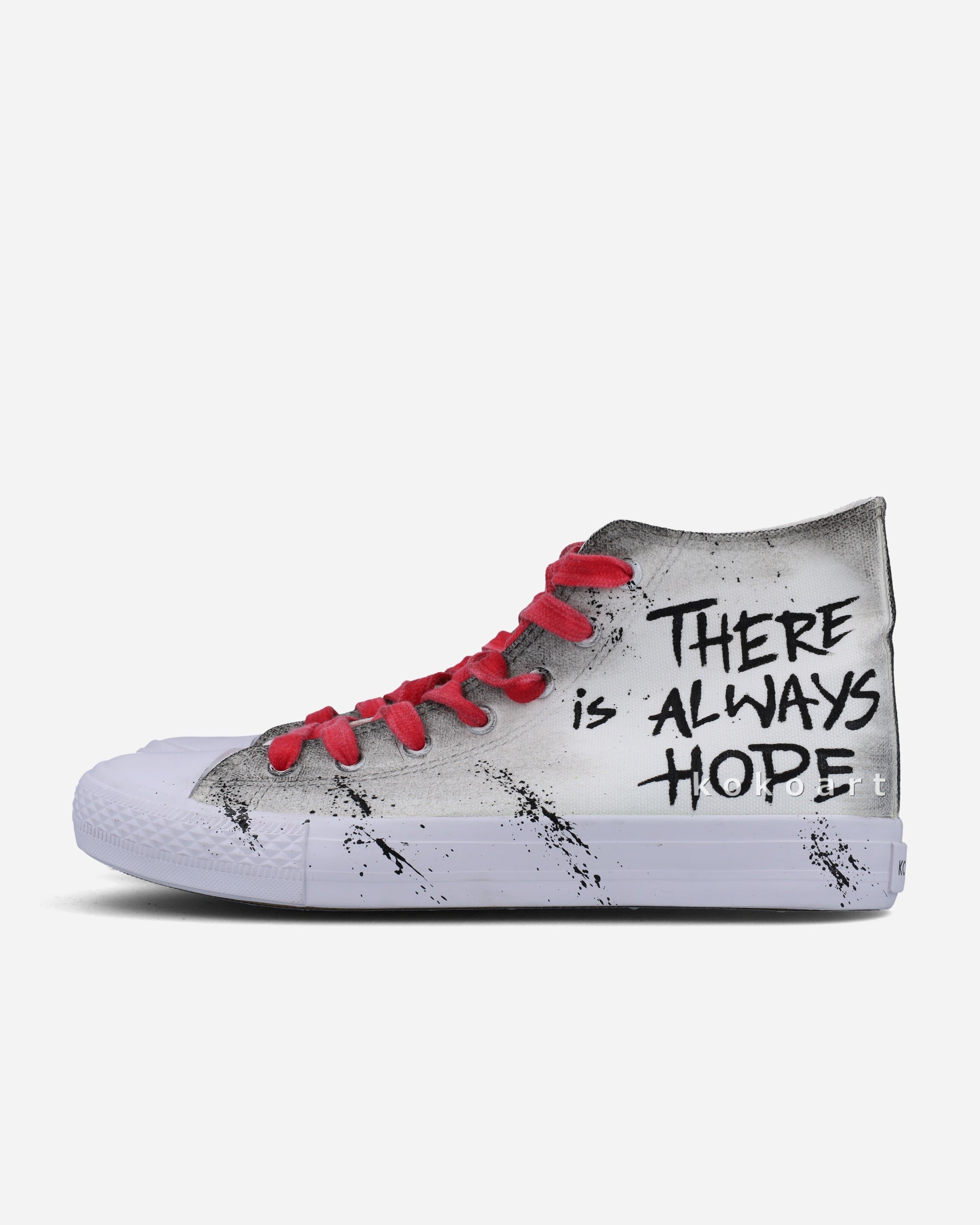 Girl with Balloon Hand Painted Shoes