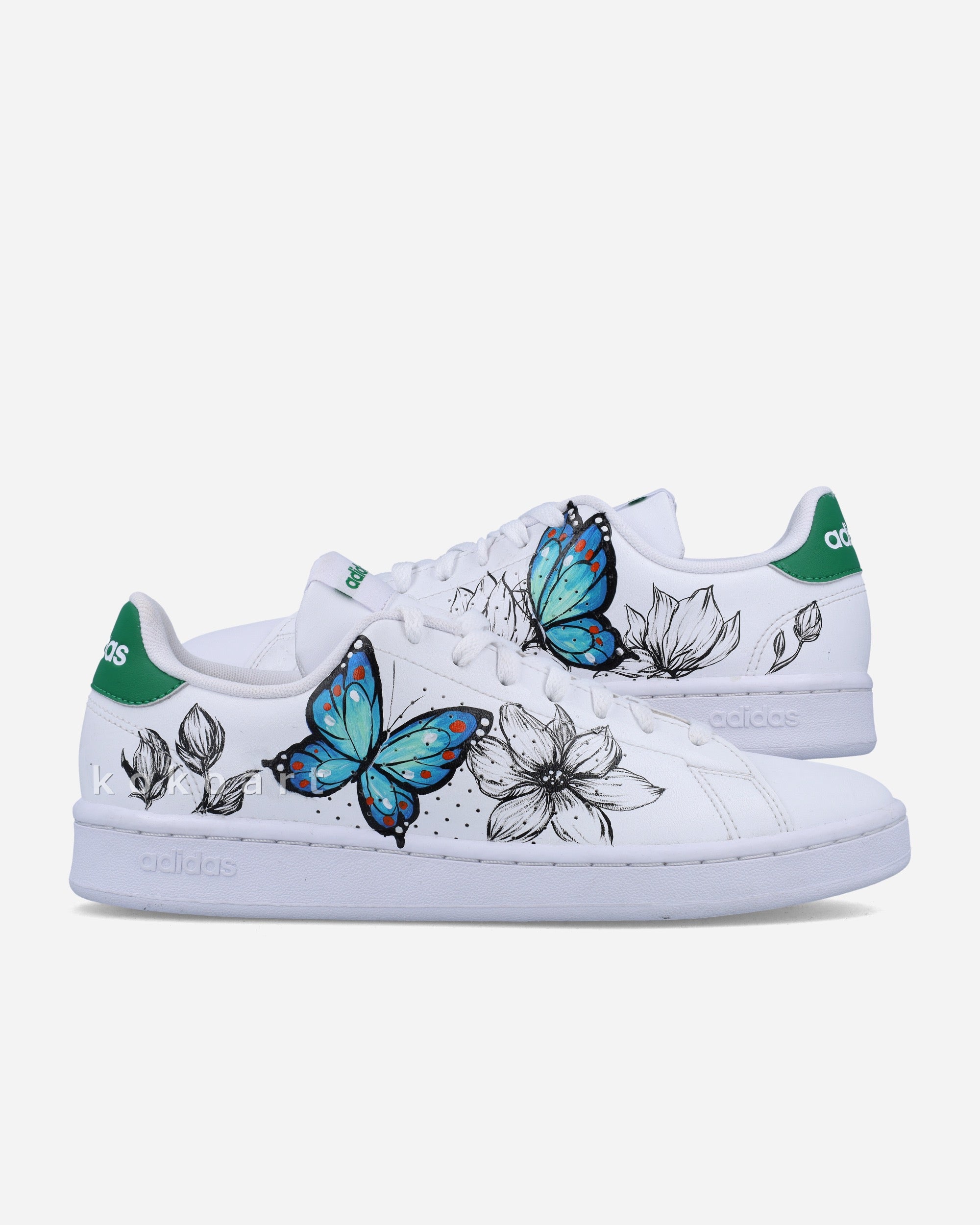 Adidas Hand Painted Butterflies and Flowers