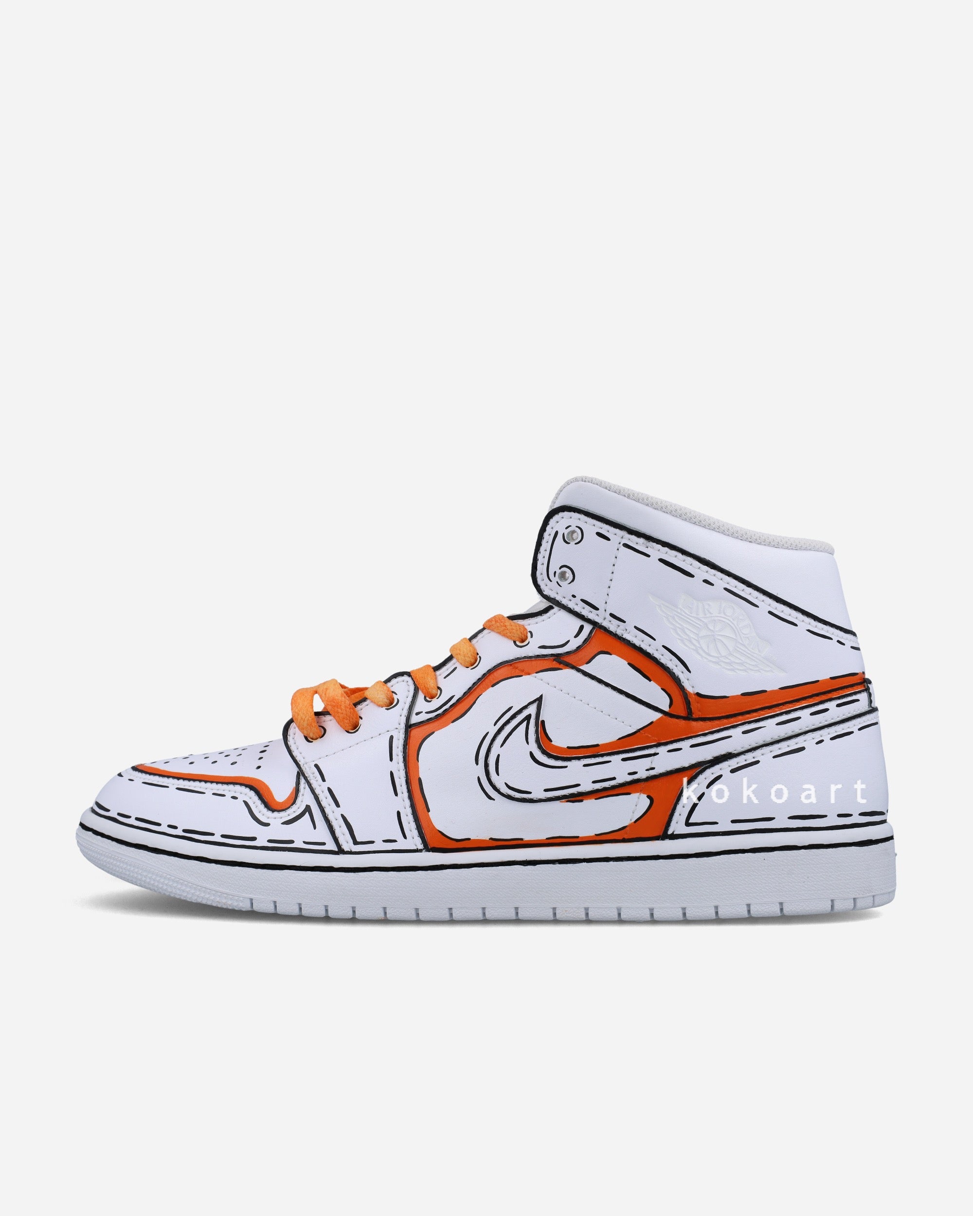 Air Jordans Orange Cartoon Outline