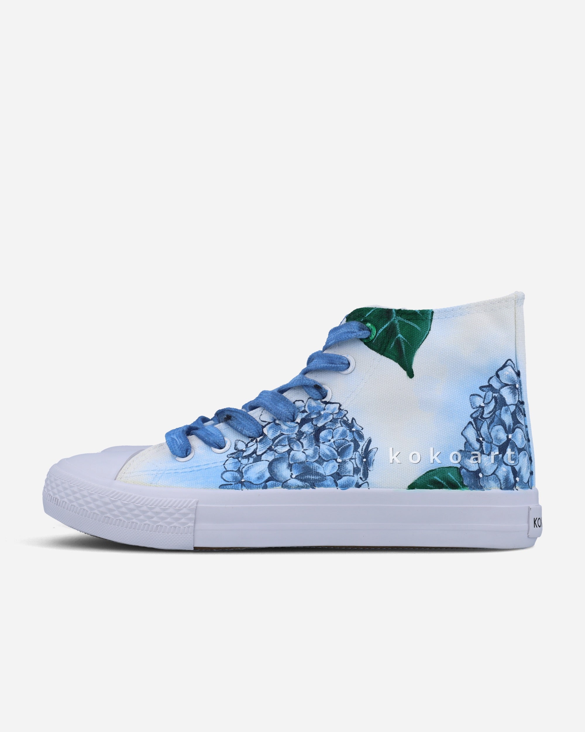 Blue Hydrageneas Hand Painted Shoes