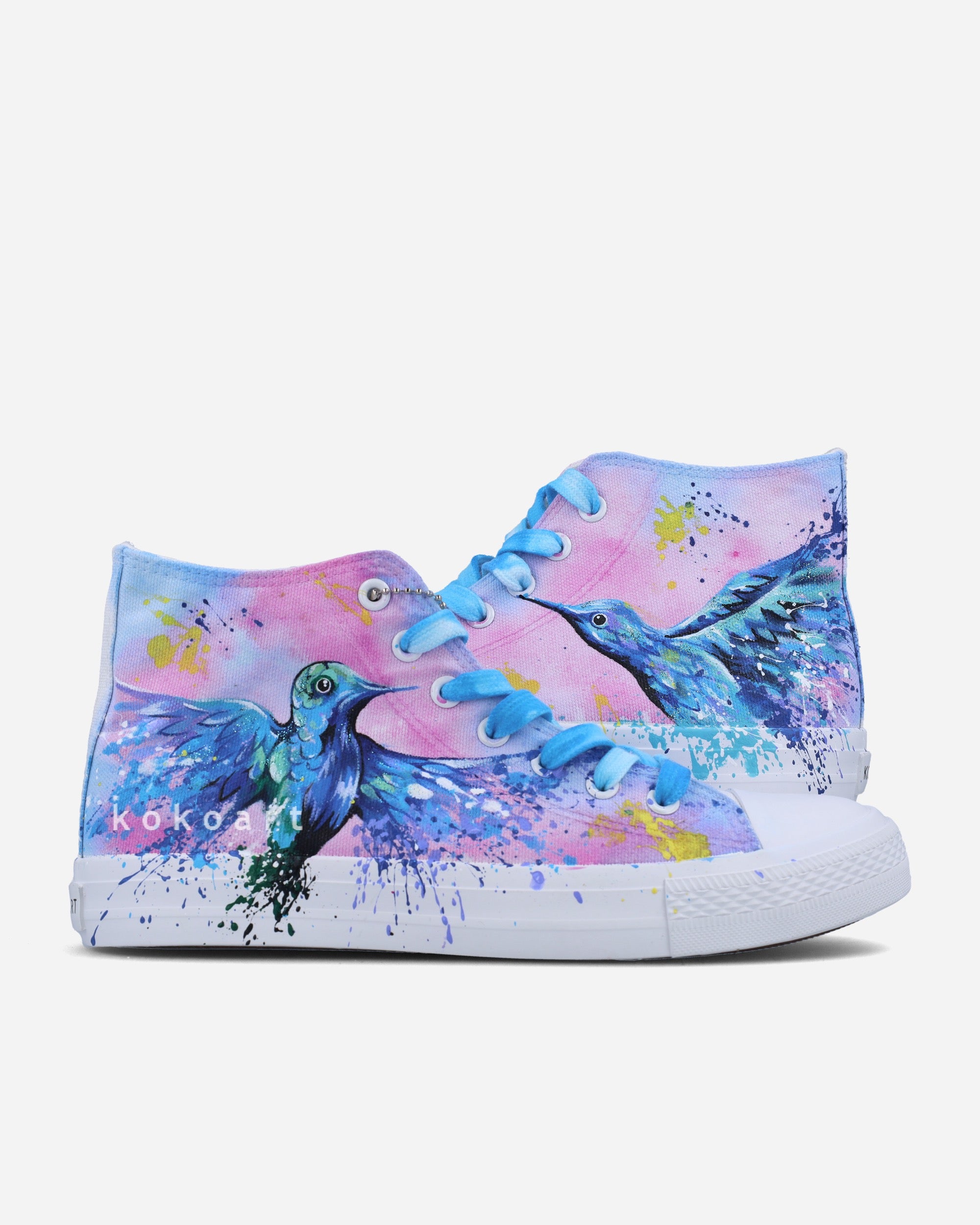Pink Exotic Birds Hand Painted Shoes