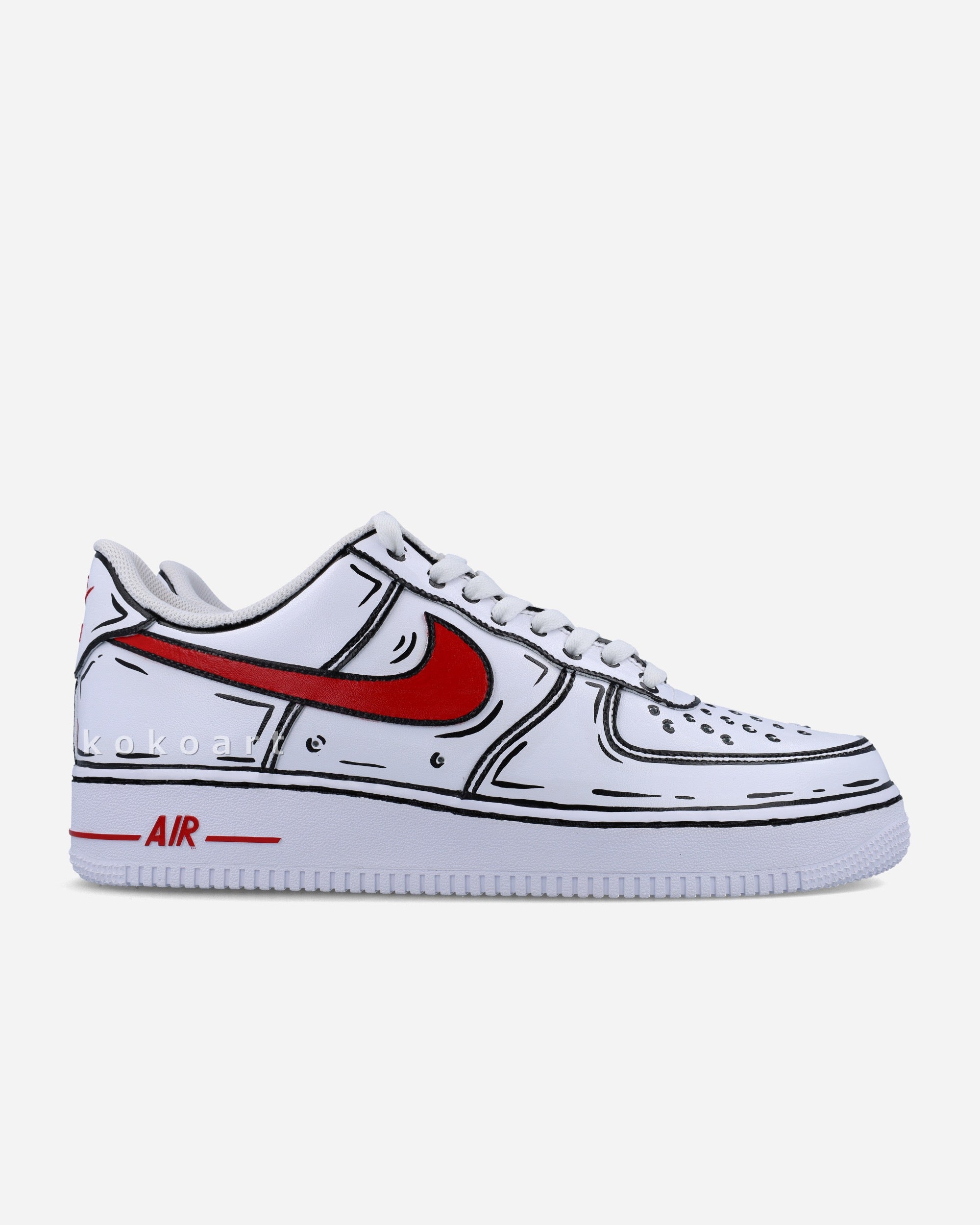 AF1 Red Tick Cartoon Outline