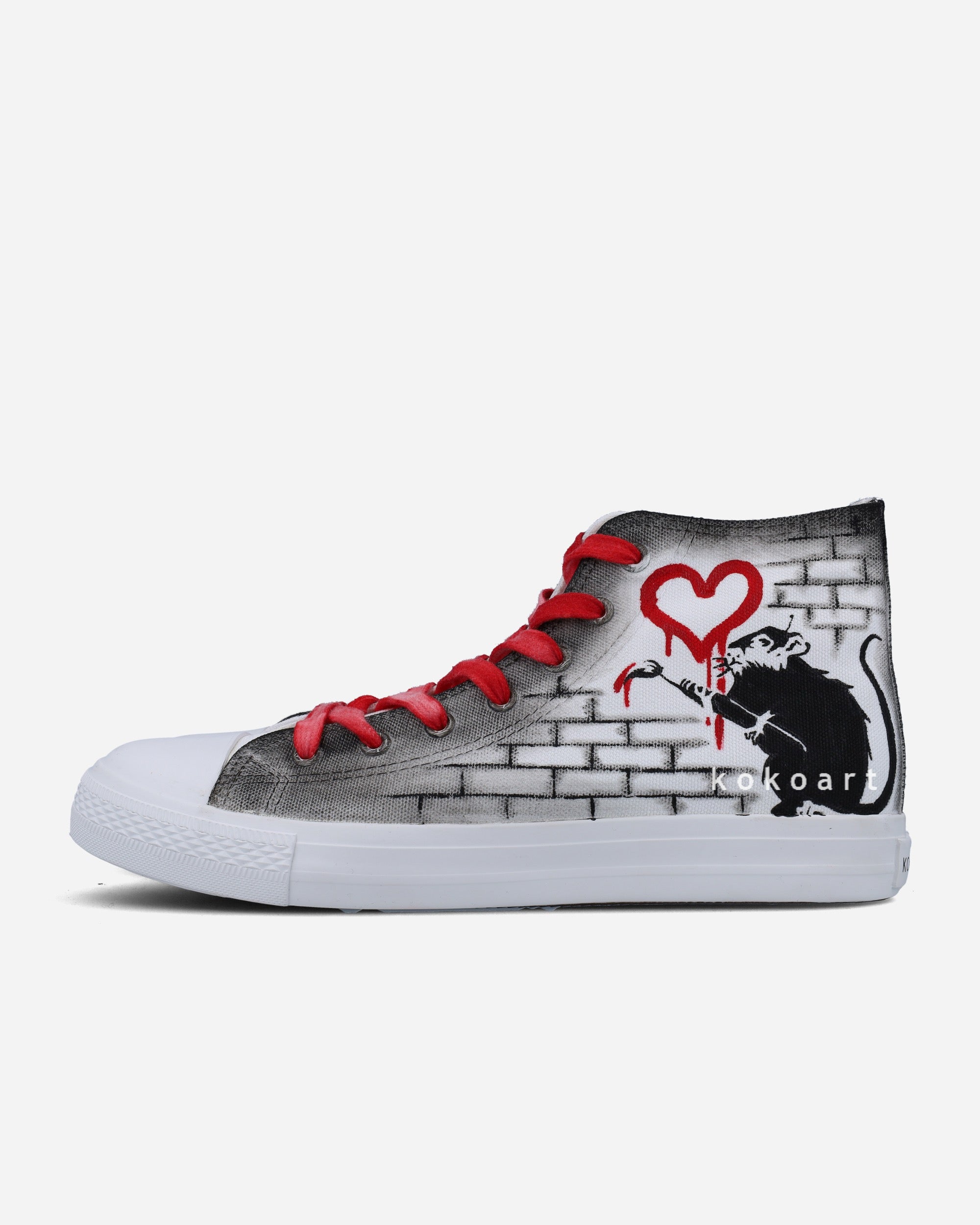 Graffiti Love Rat Hand Painted Shoes