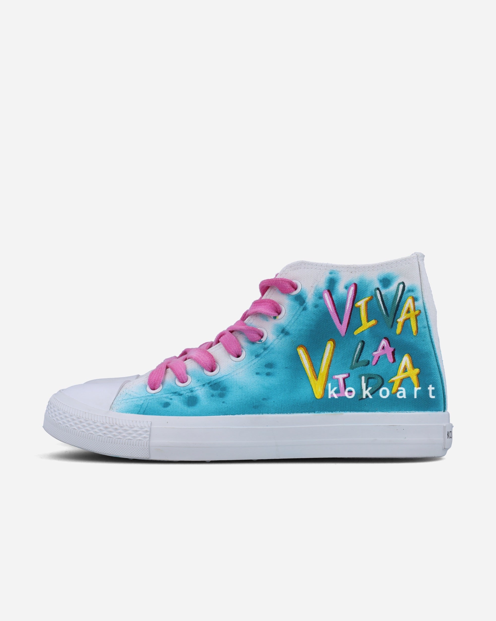 Frida Kahlo Blue Watercolour Hand Painted Shoes