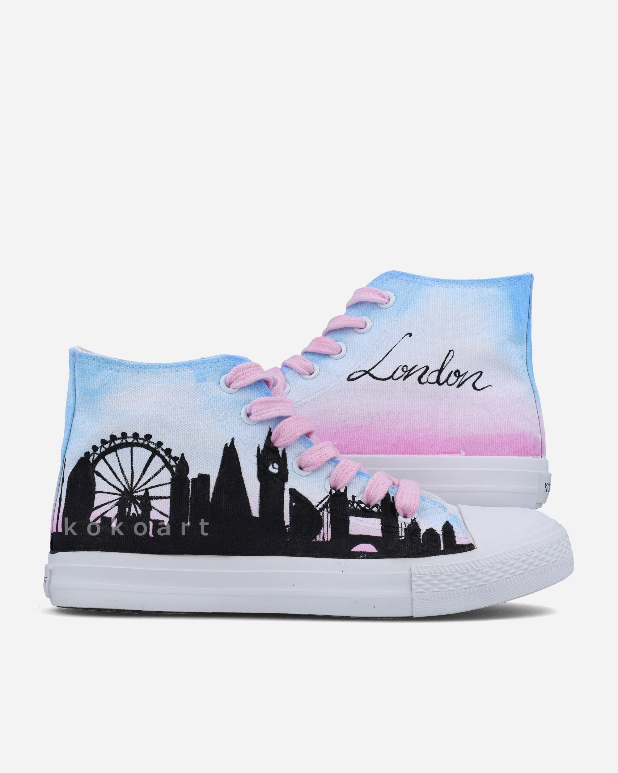 London Skyline Hand Painted Shoes