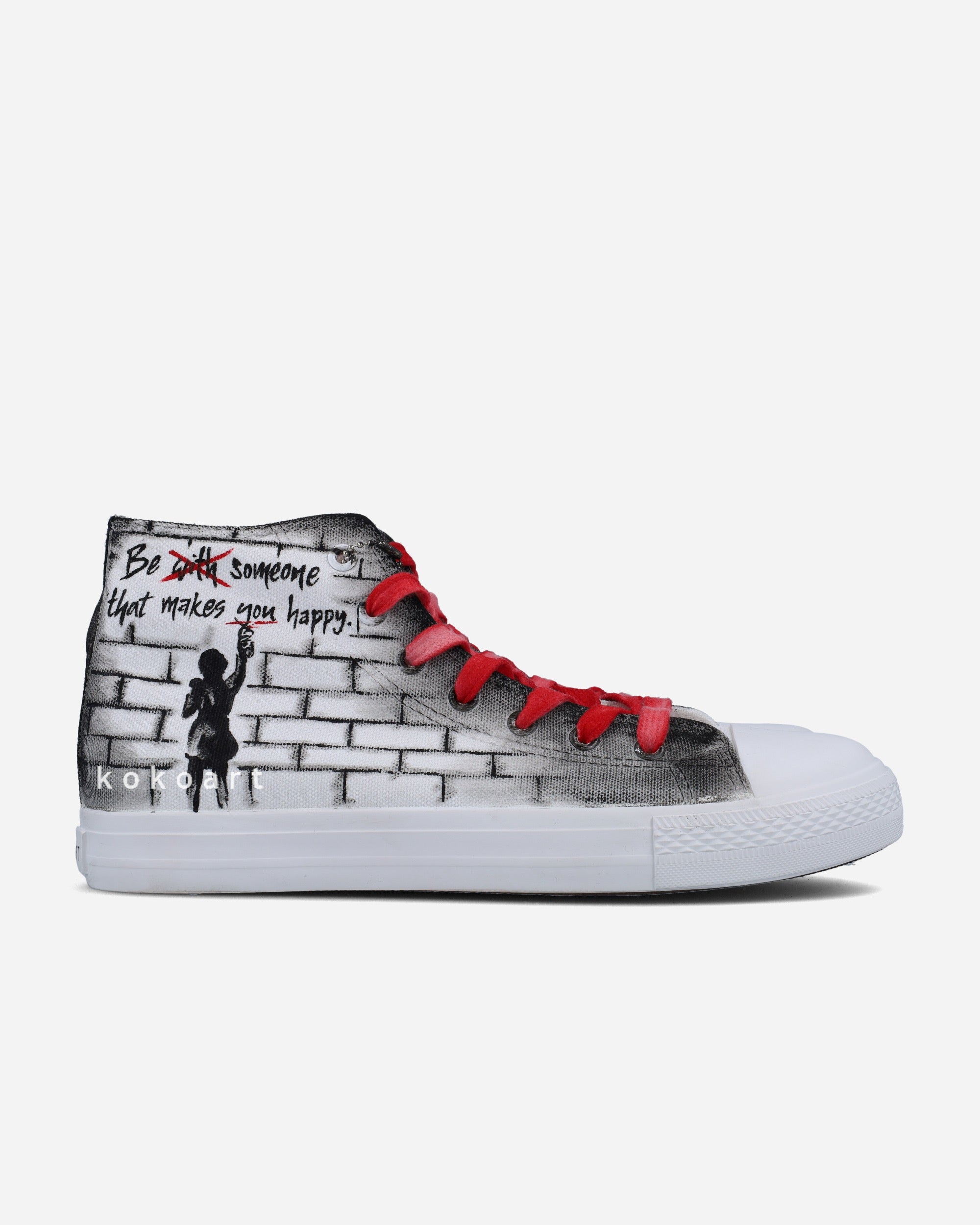Graffiti Love Rat Hand Painted Shoes