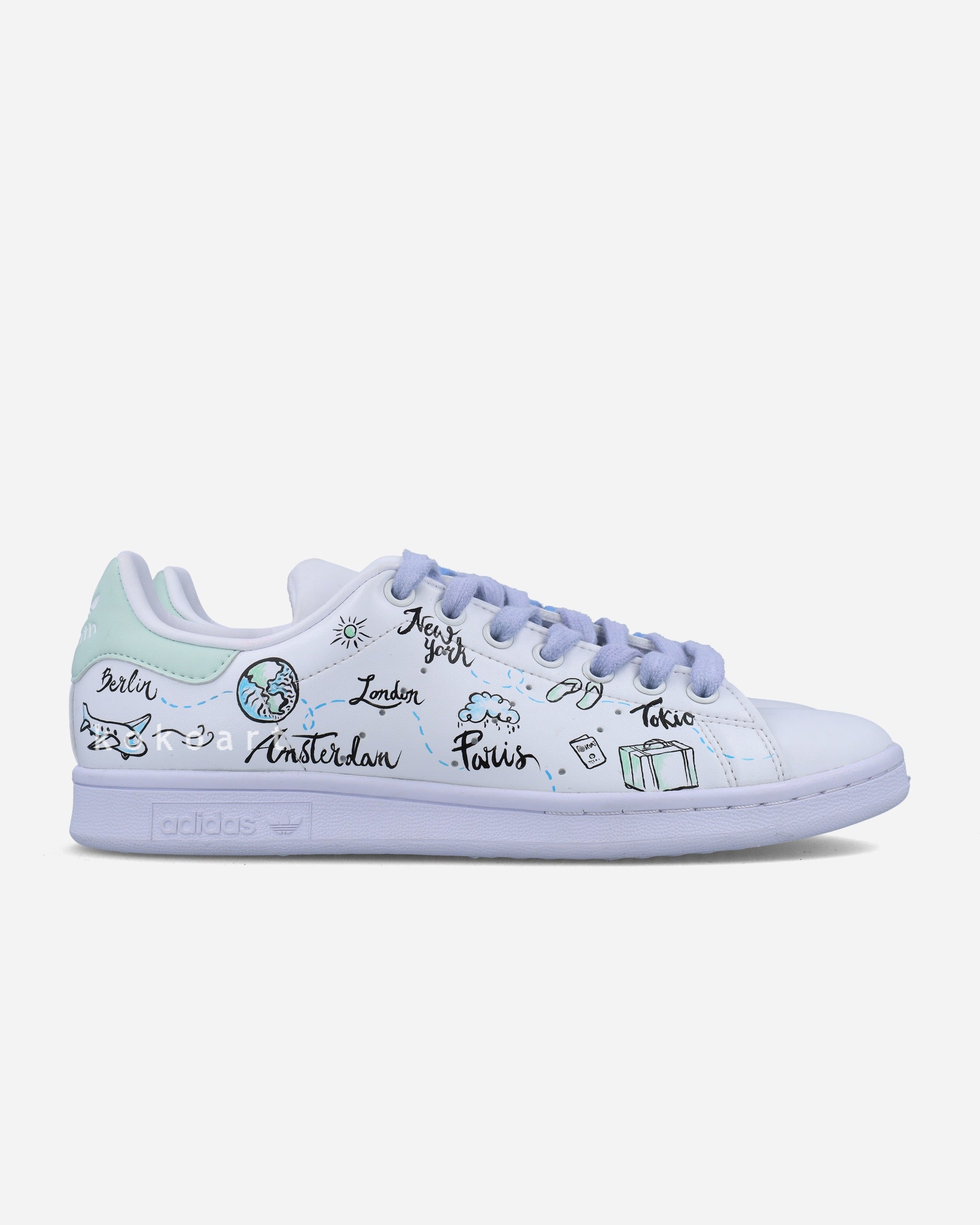 Stan Smith Hand Painted Travel Doodles