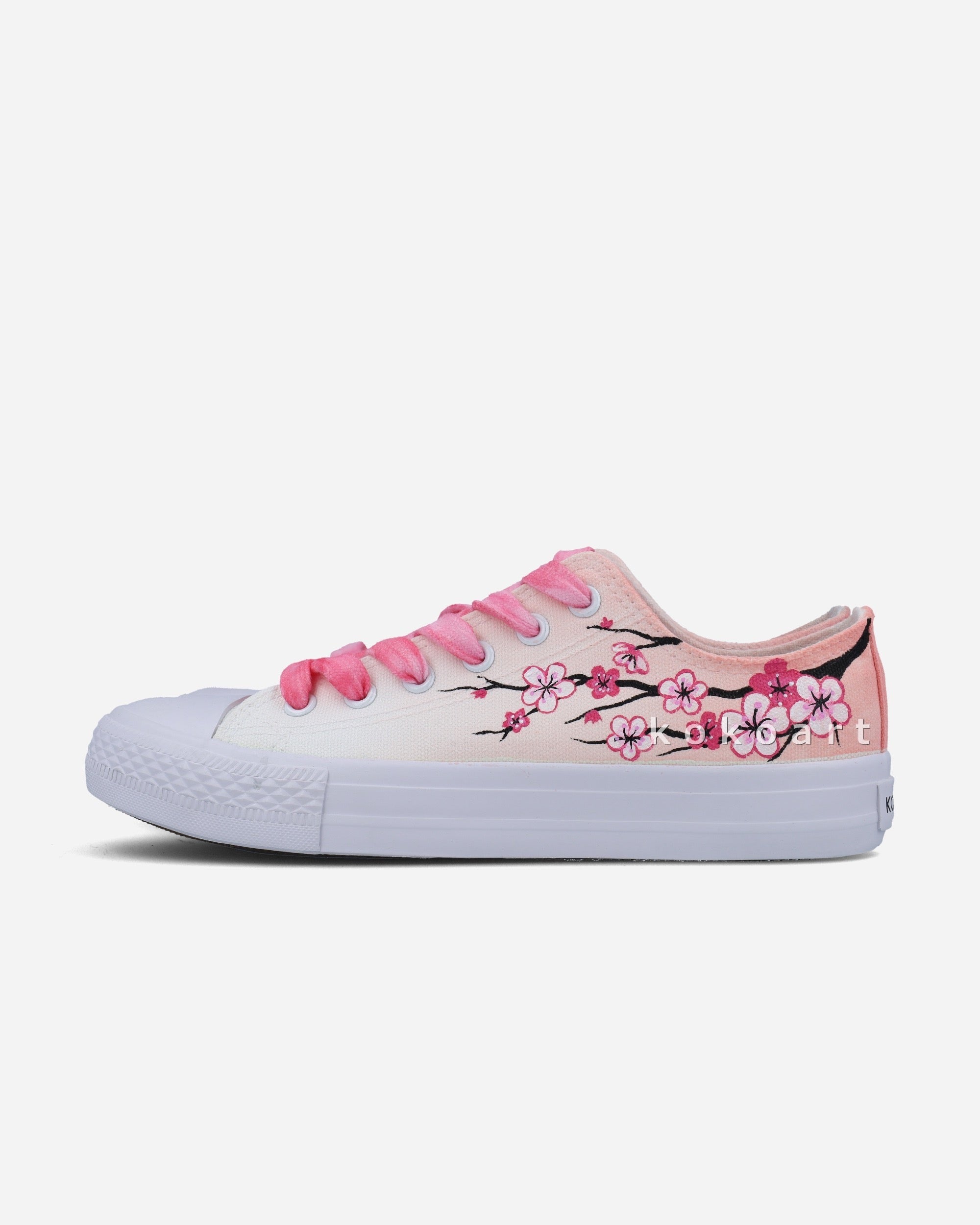 Almond Blossom Peach Ombre Hand Painted ShoesHand Painted Shoes