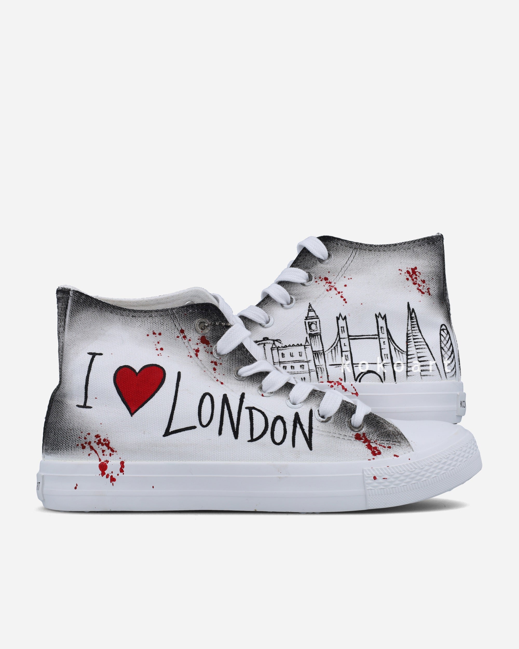 London Skyline Hand Painted Shoes