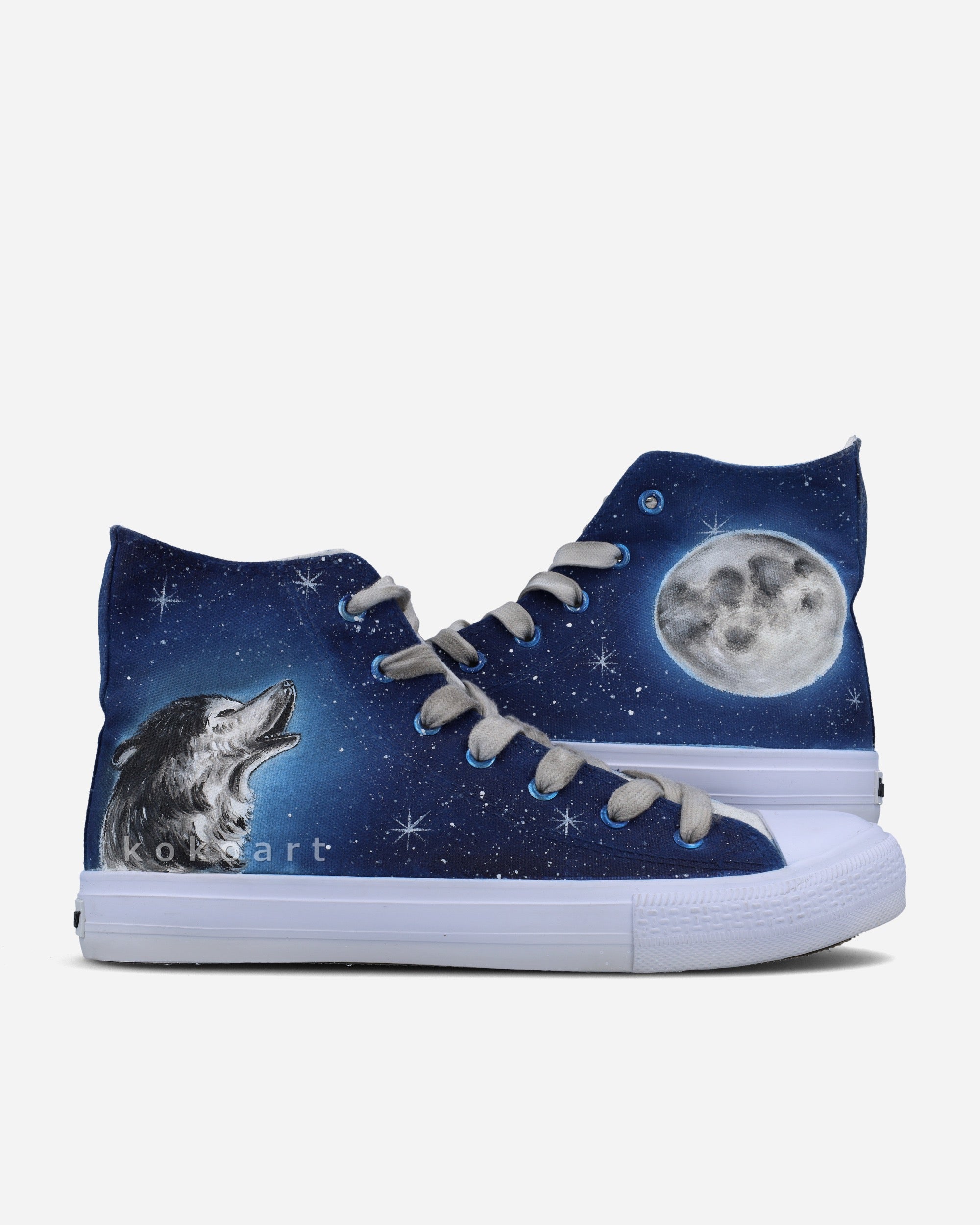 Wolf Hand Painted Shoes