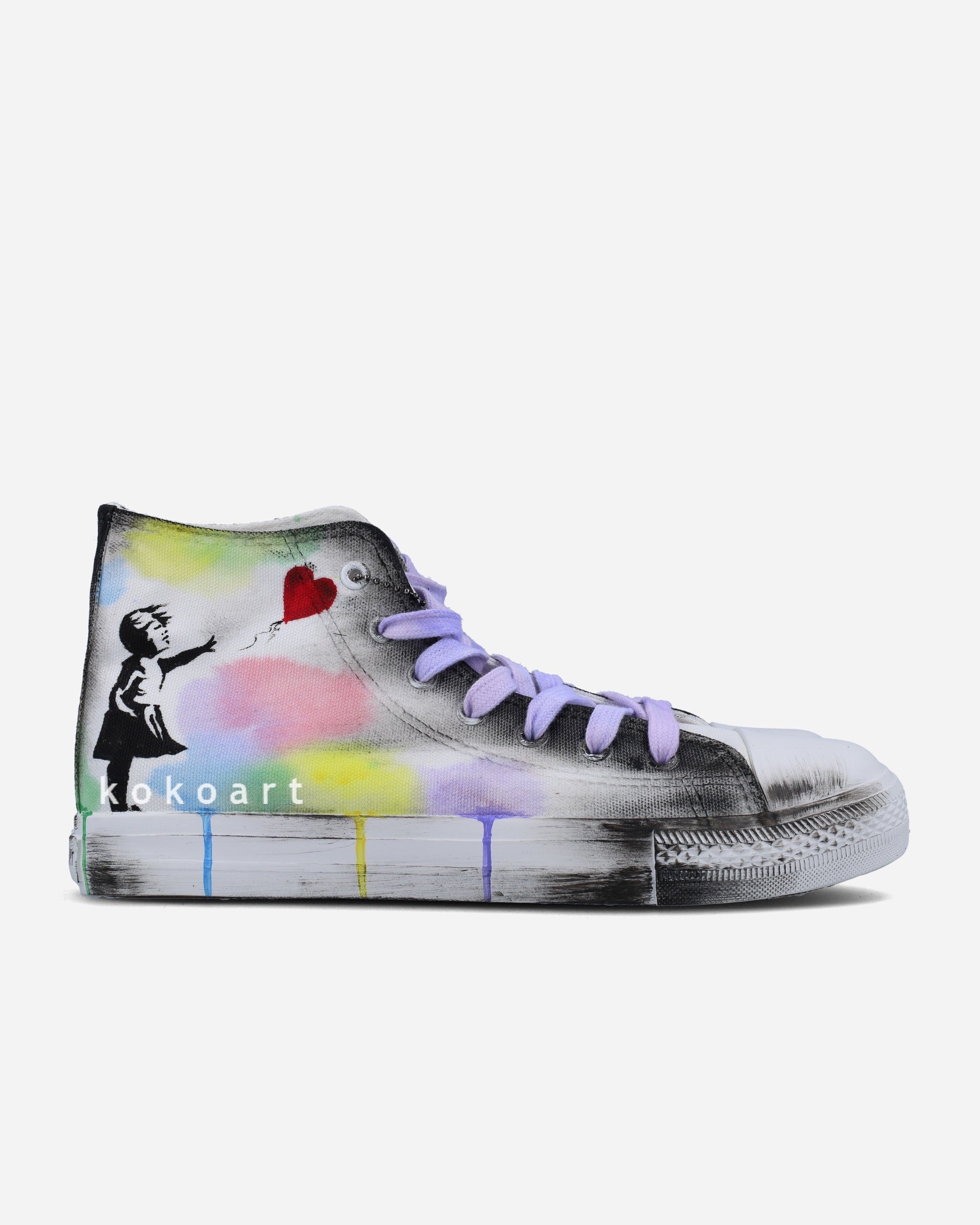 Graffiti There is Always Hope Watercolour Hand Painted Shoes