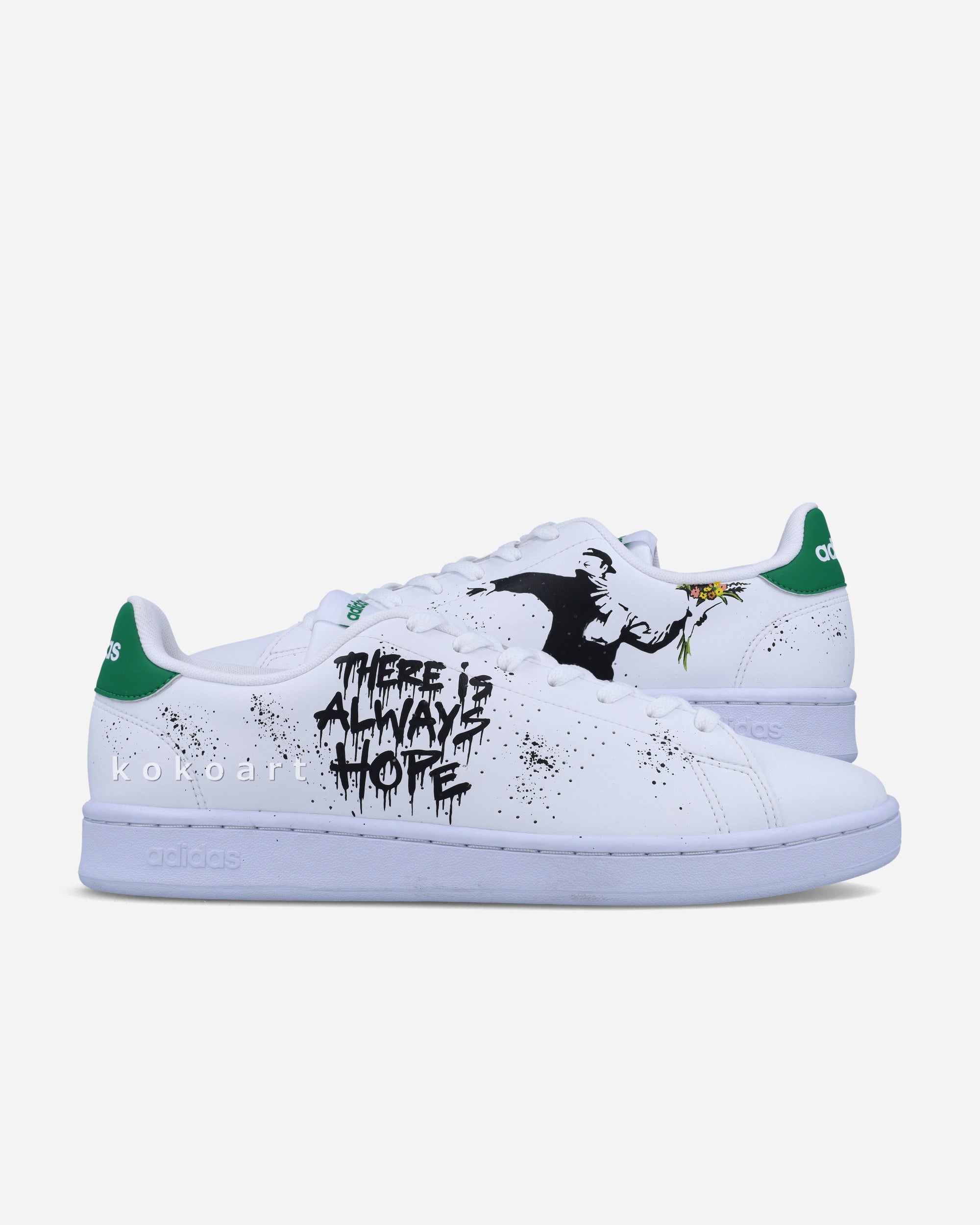Adidas Advantage Hand Painted Flower Thrower