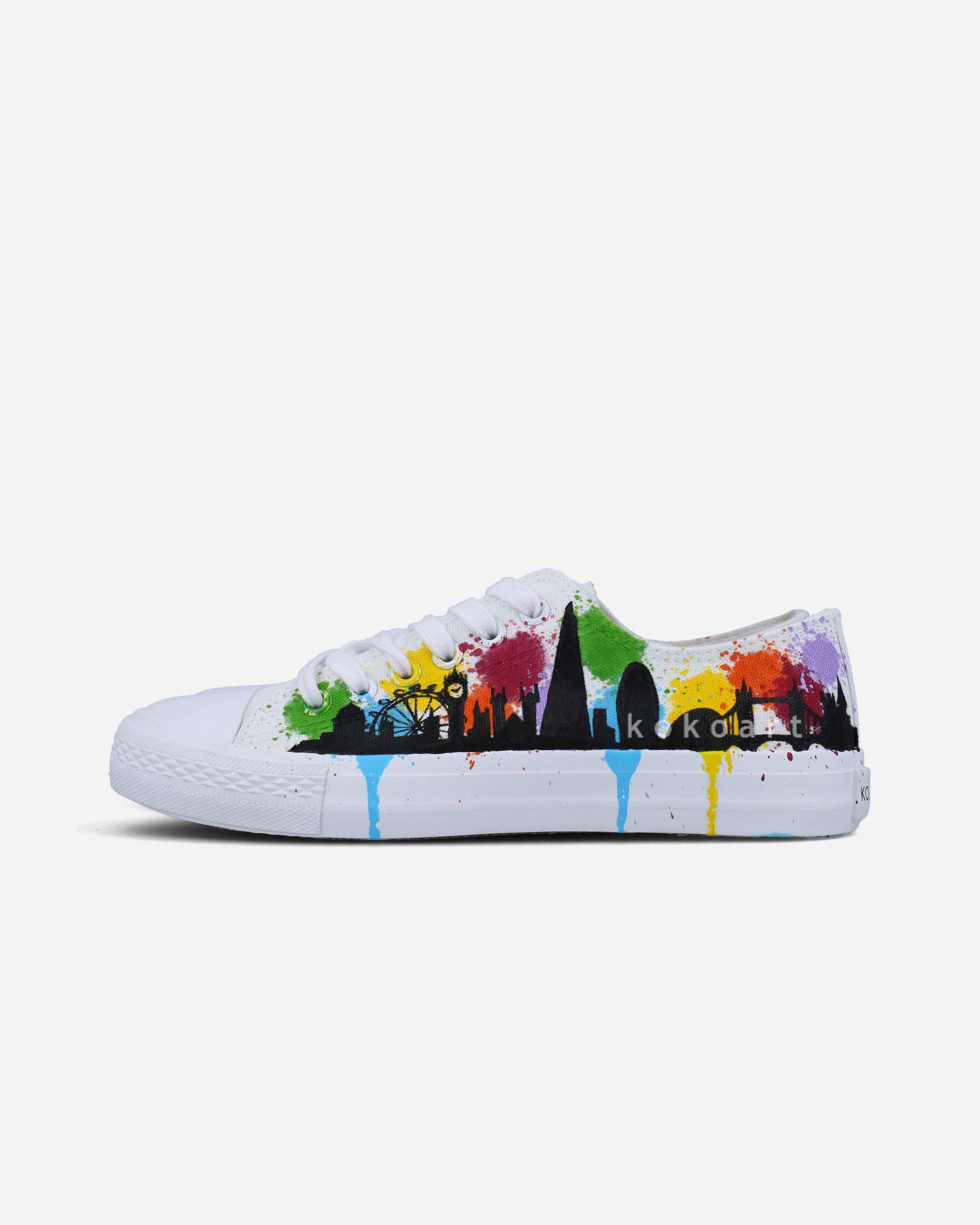 London Skyline Graffiti Hand Painted Shoes