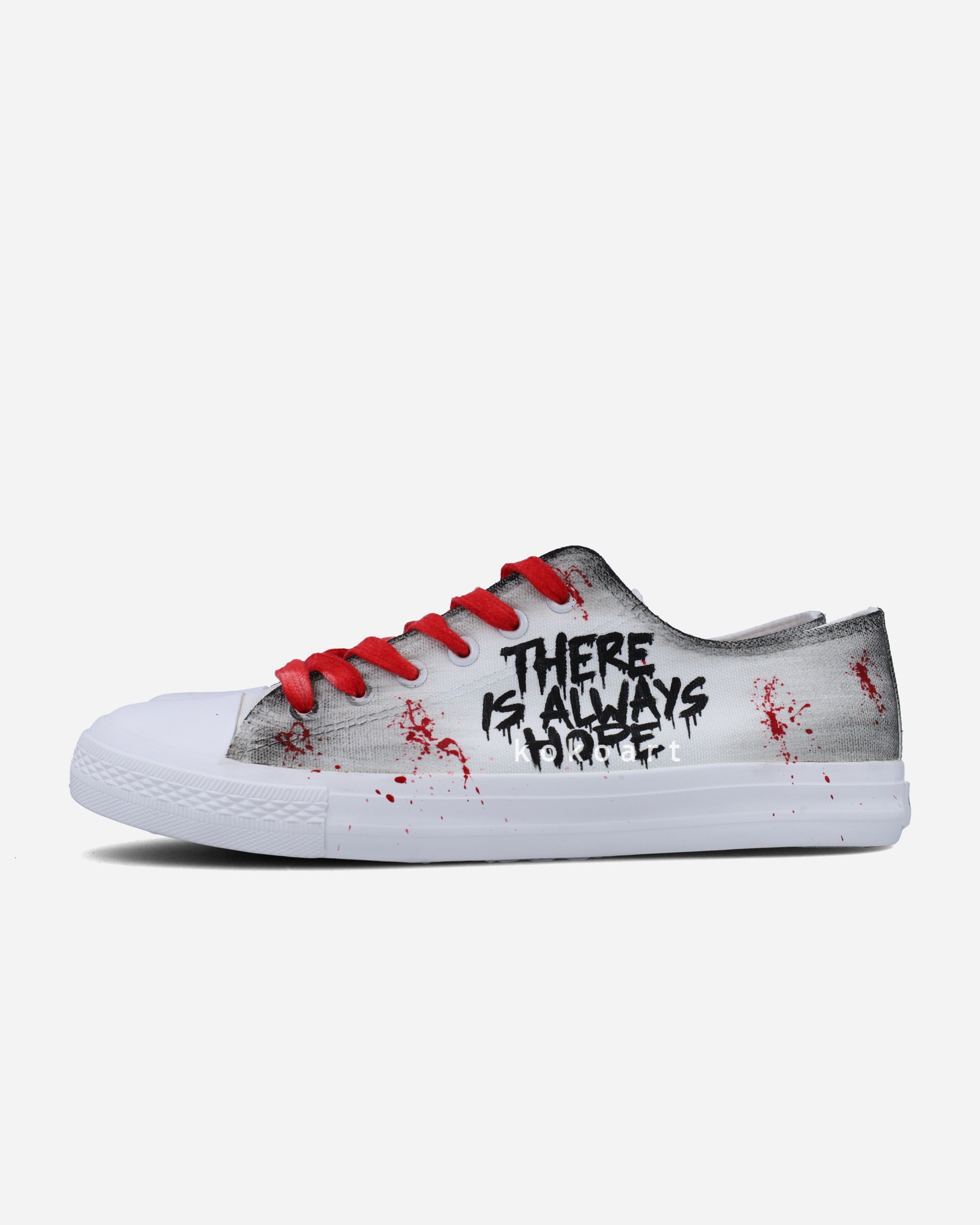 Girl with Balloon Hand Painted Shoes