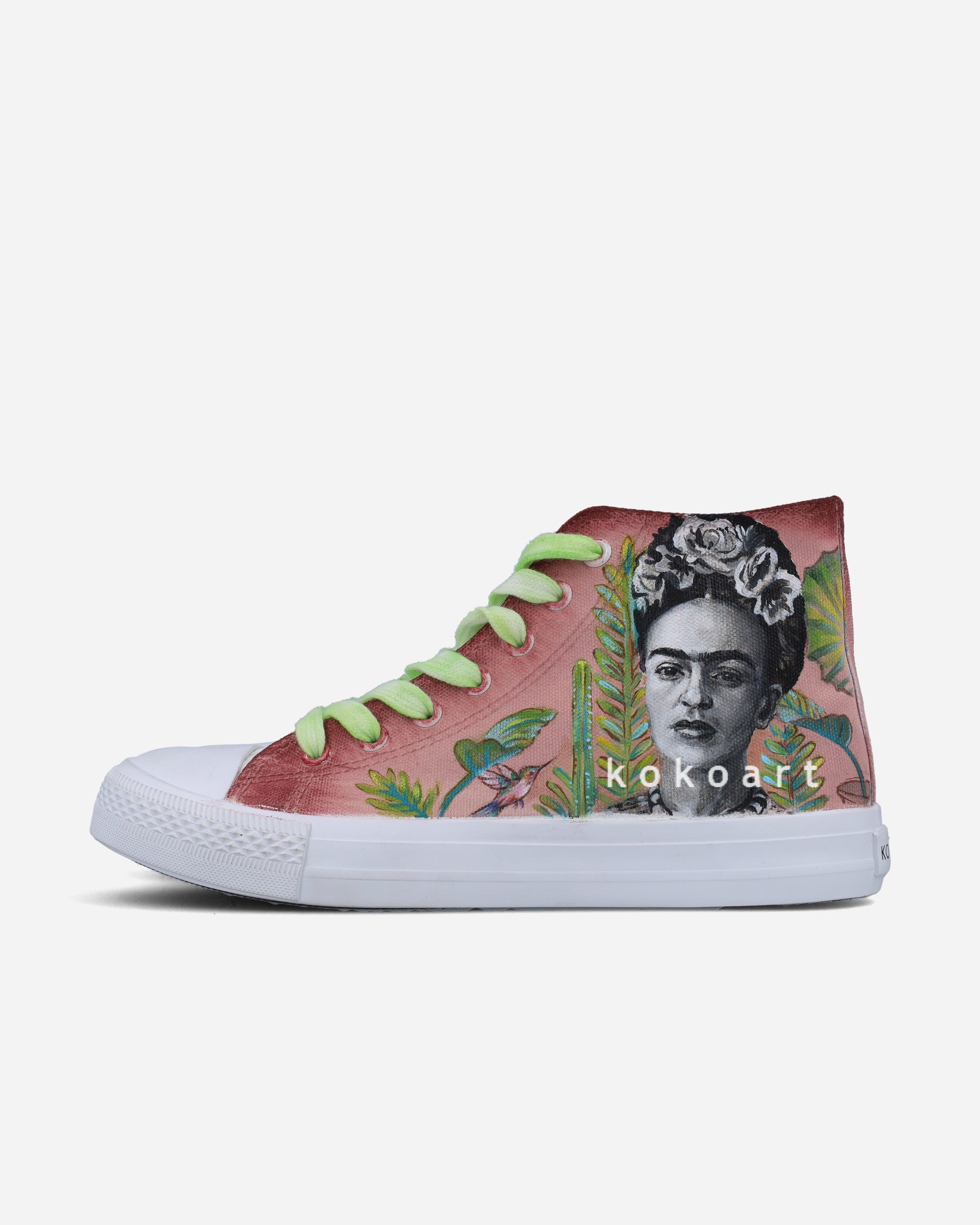 Frida Kahlo Viva la Vida Plants Hand Painted Shoes