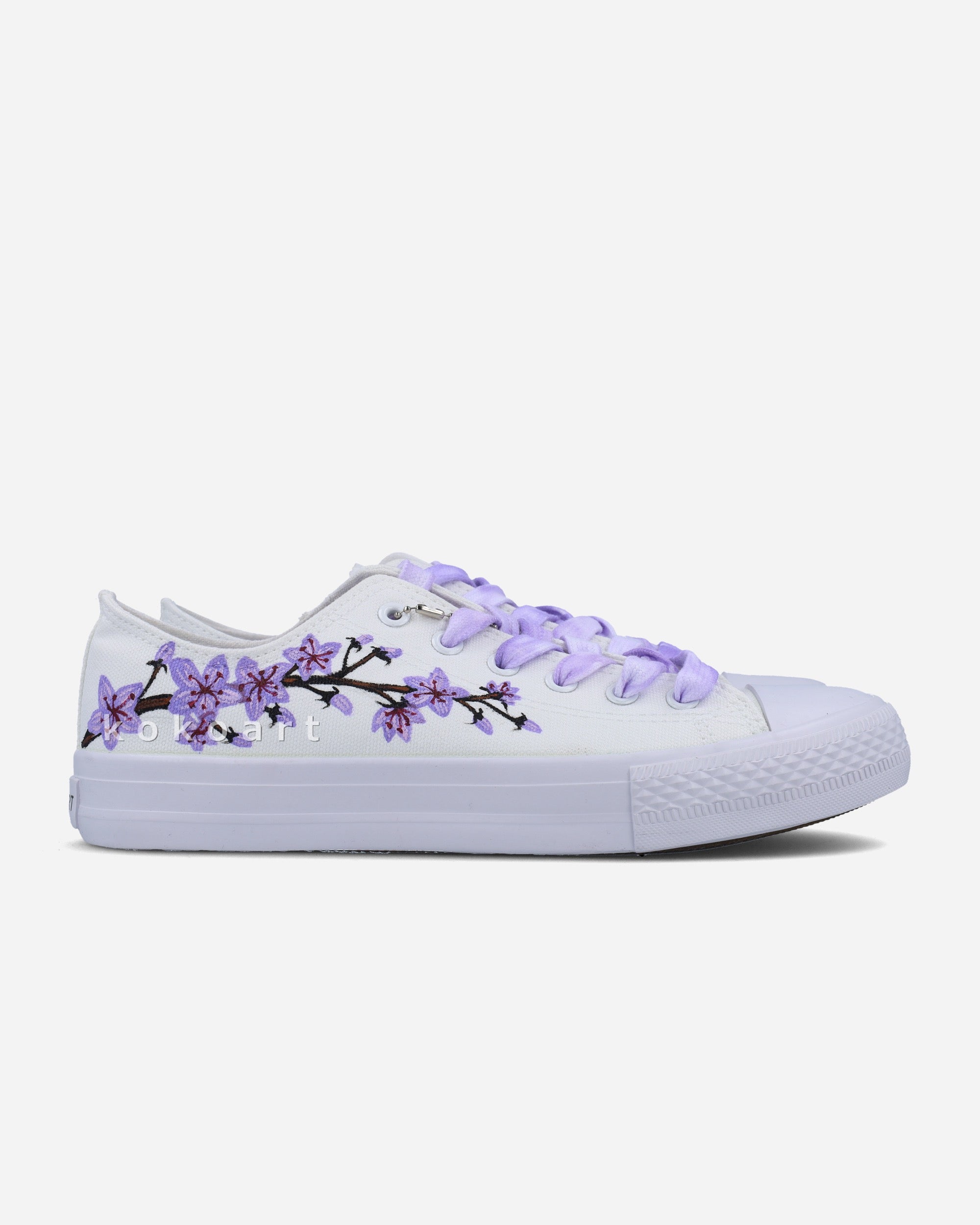 Purple Flowers Hand Painted Shoes