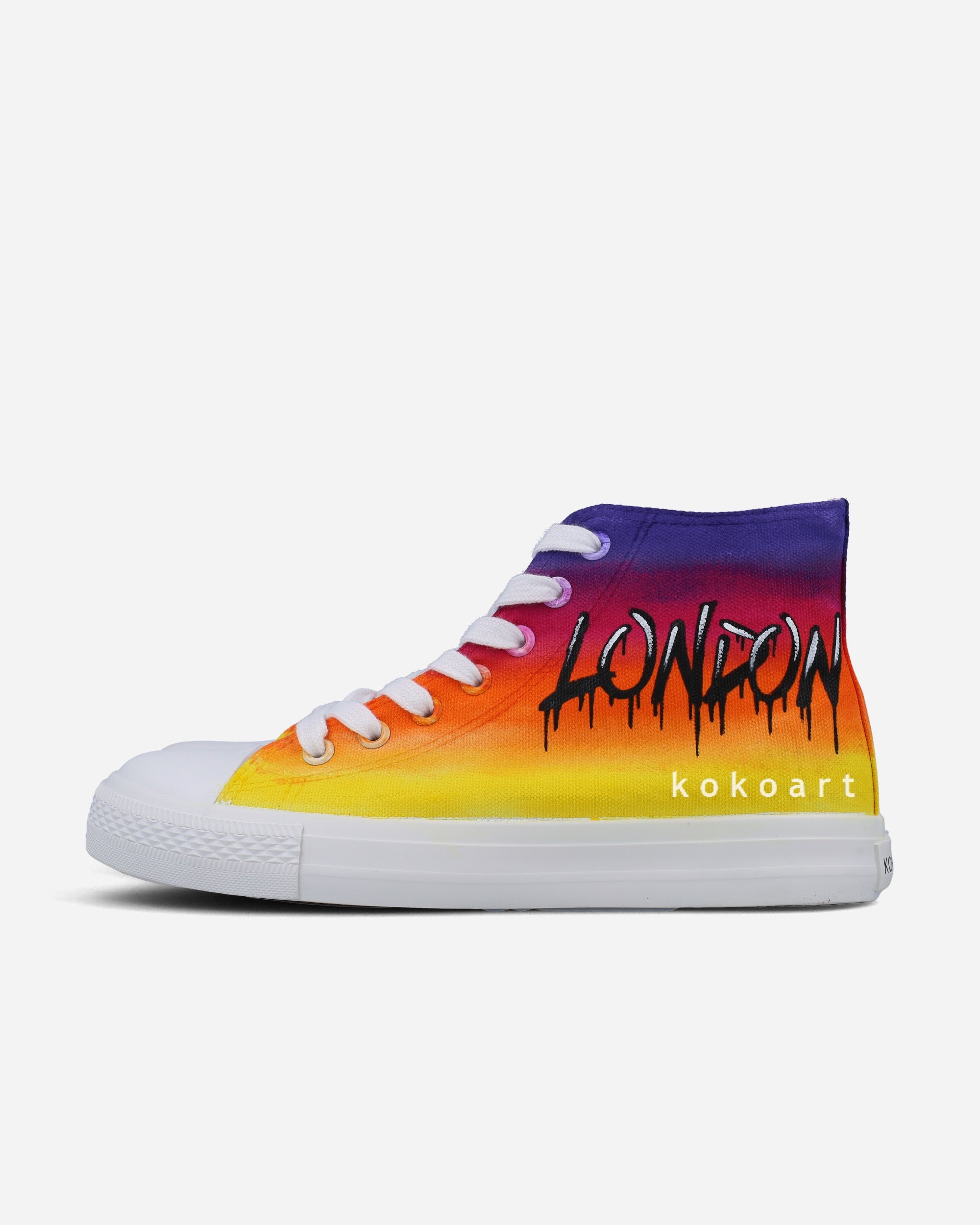 Sunset London Skyline Hand Painted Shoes