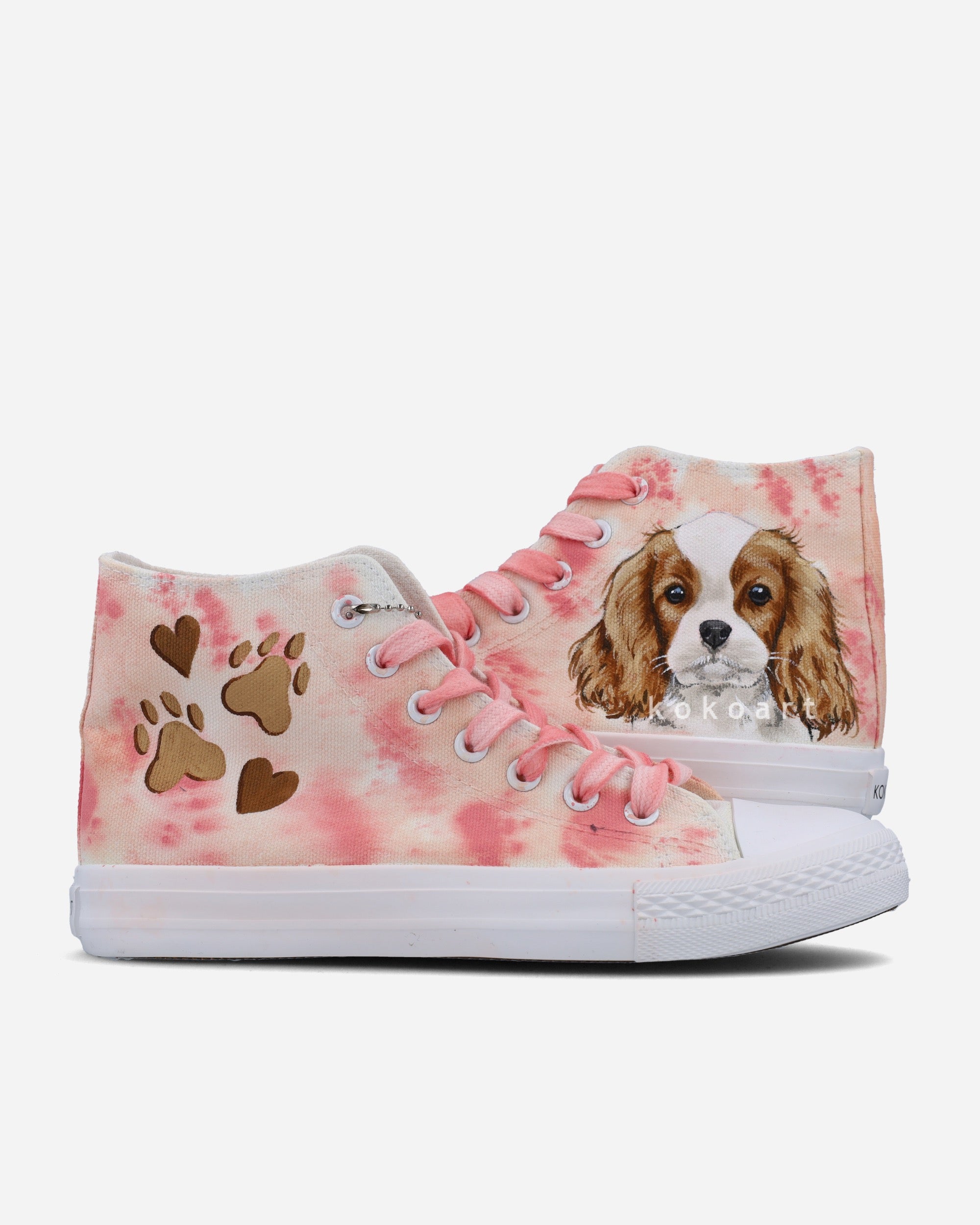 Pet Portrait Watercolour Background Hand Painted Shoes