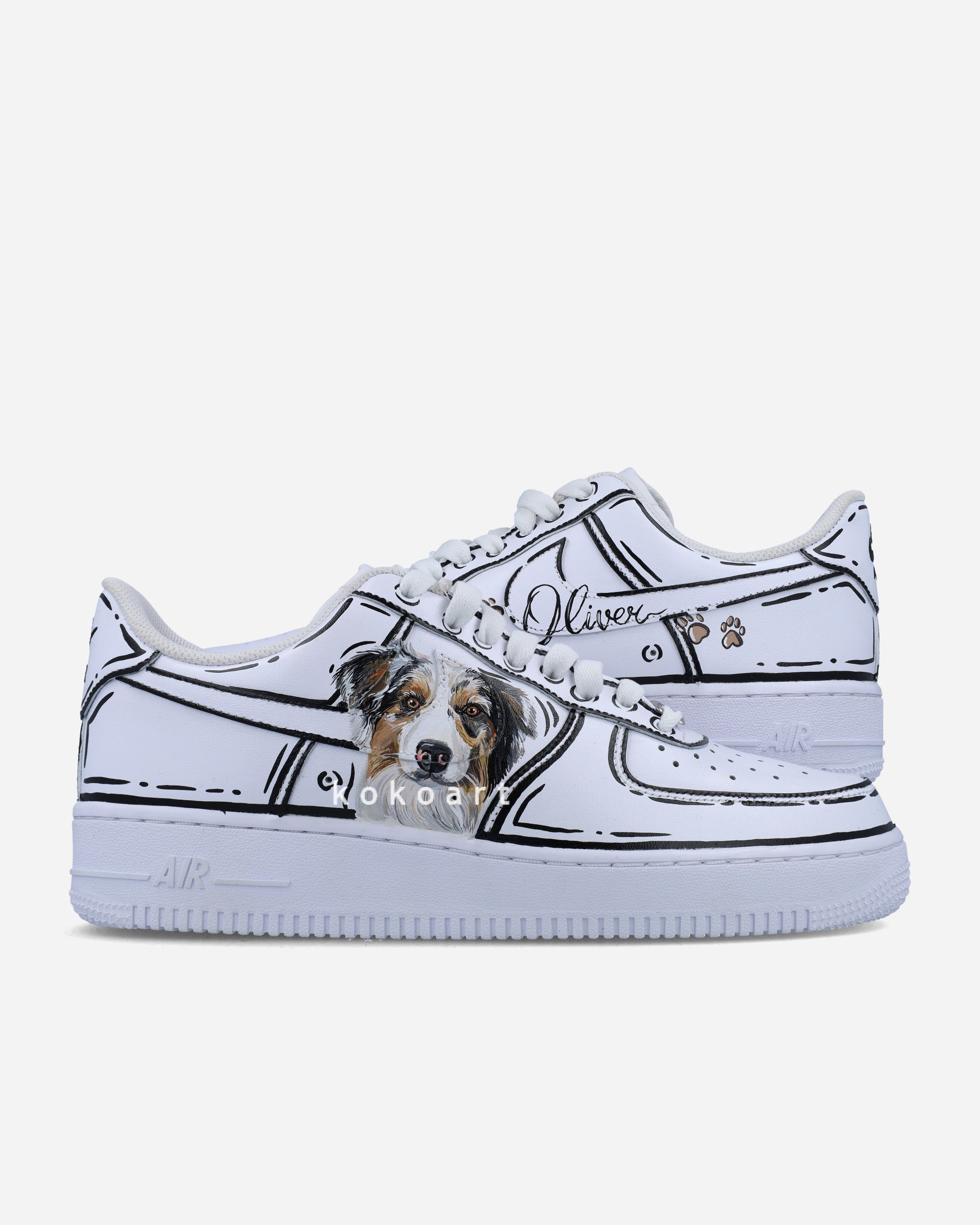 AF1 Cartoon Outline and Pet Portrait