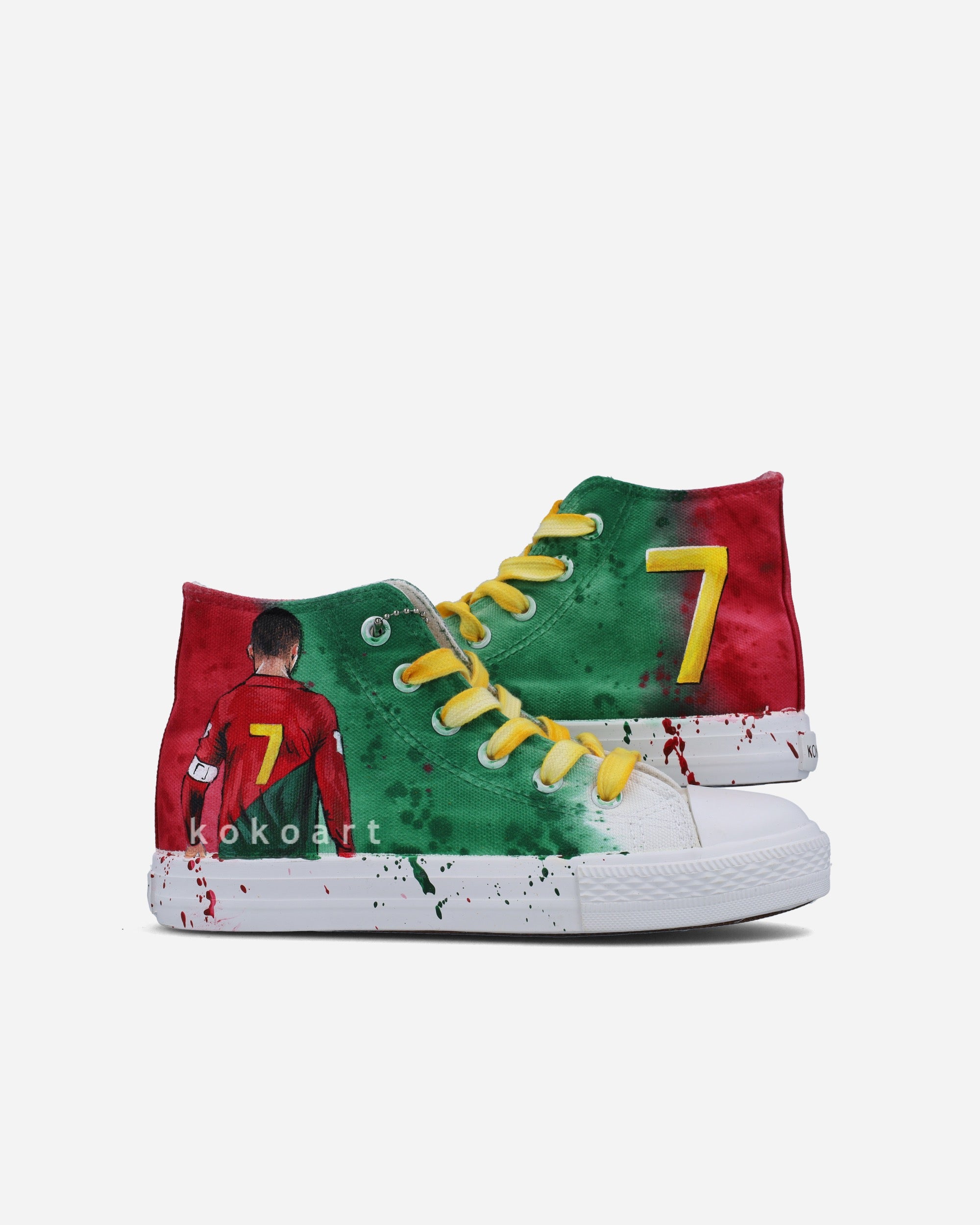 Football Player Hand Painted Shoes
