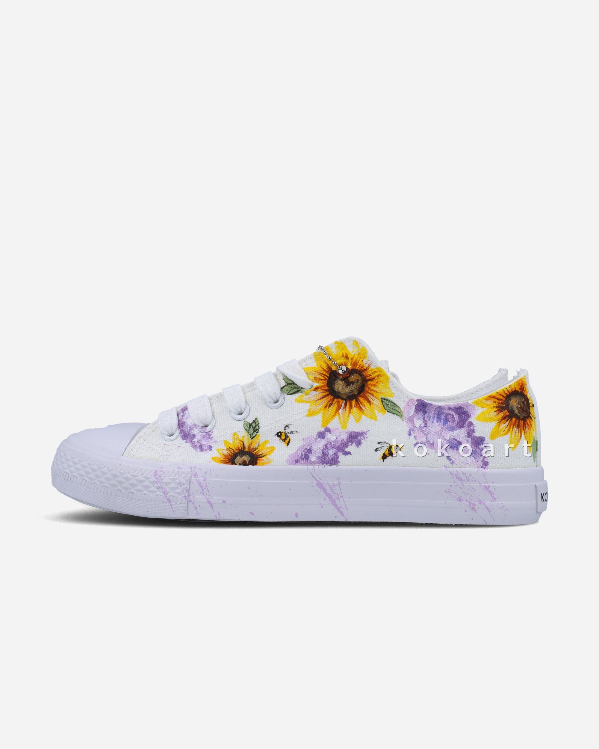 Flowers and Bees Hand Painted Shoes