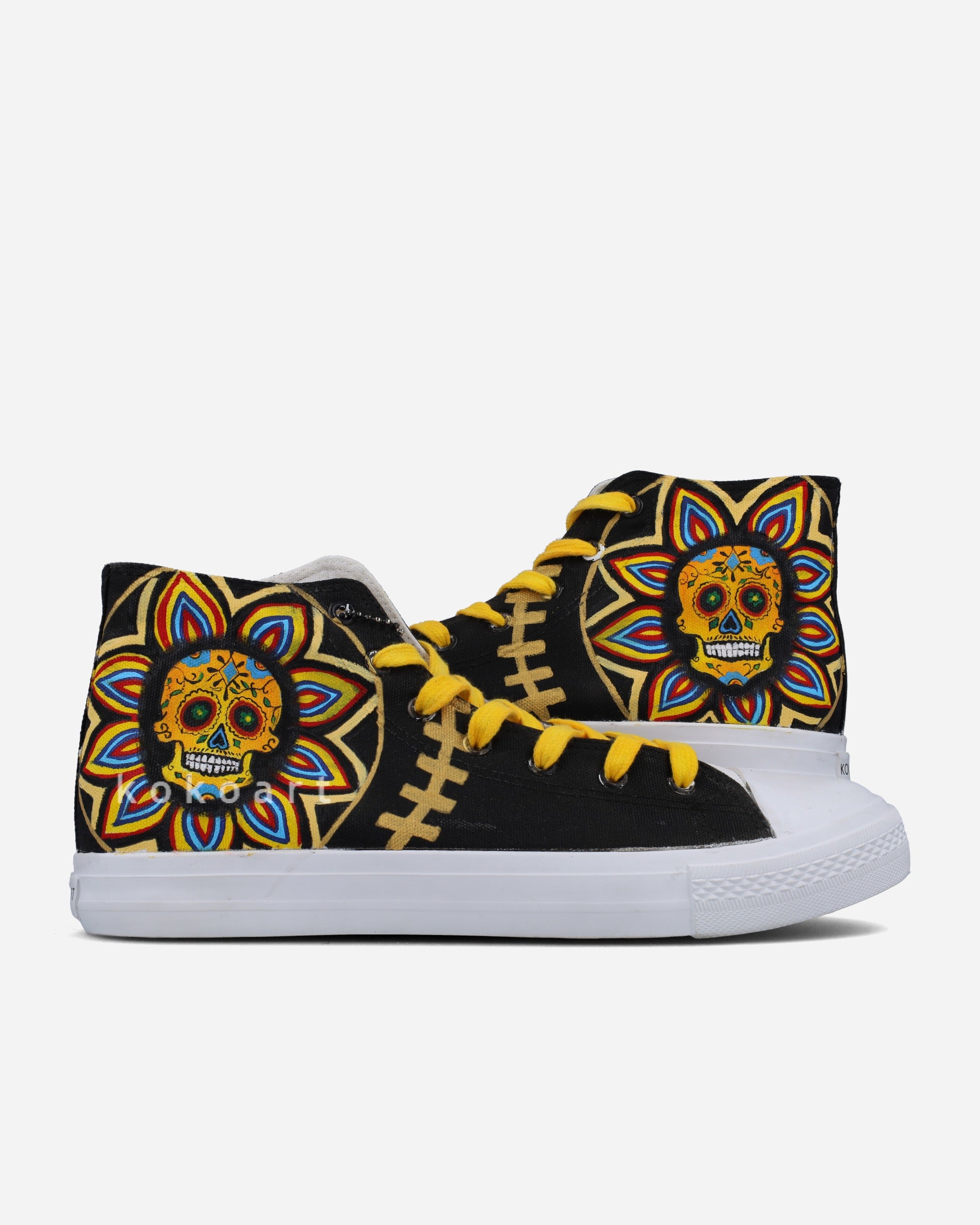 Mandala Skull Hand Painted Shoes
