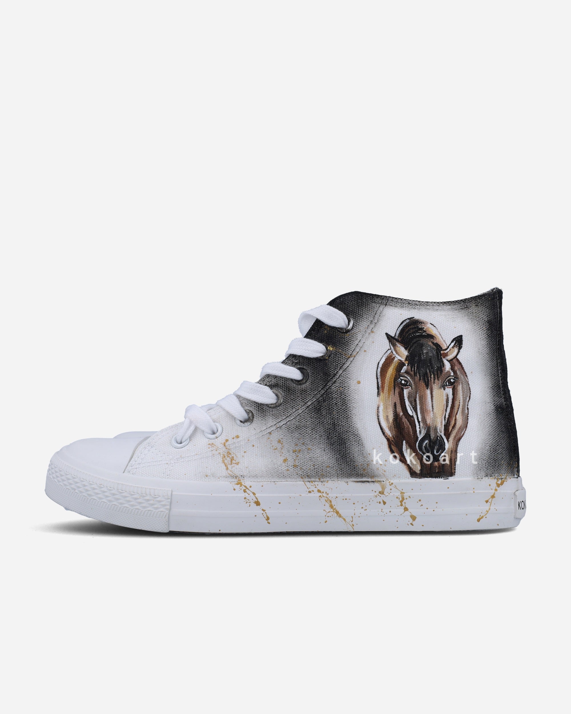 Horse Portrait Hand Painted Shoes