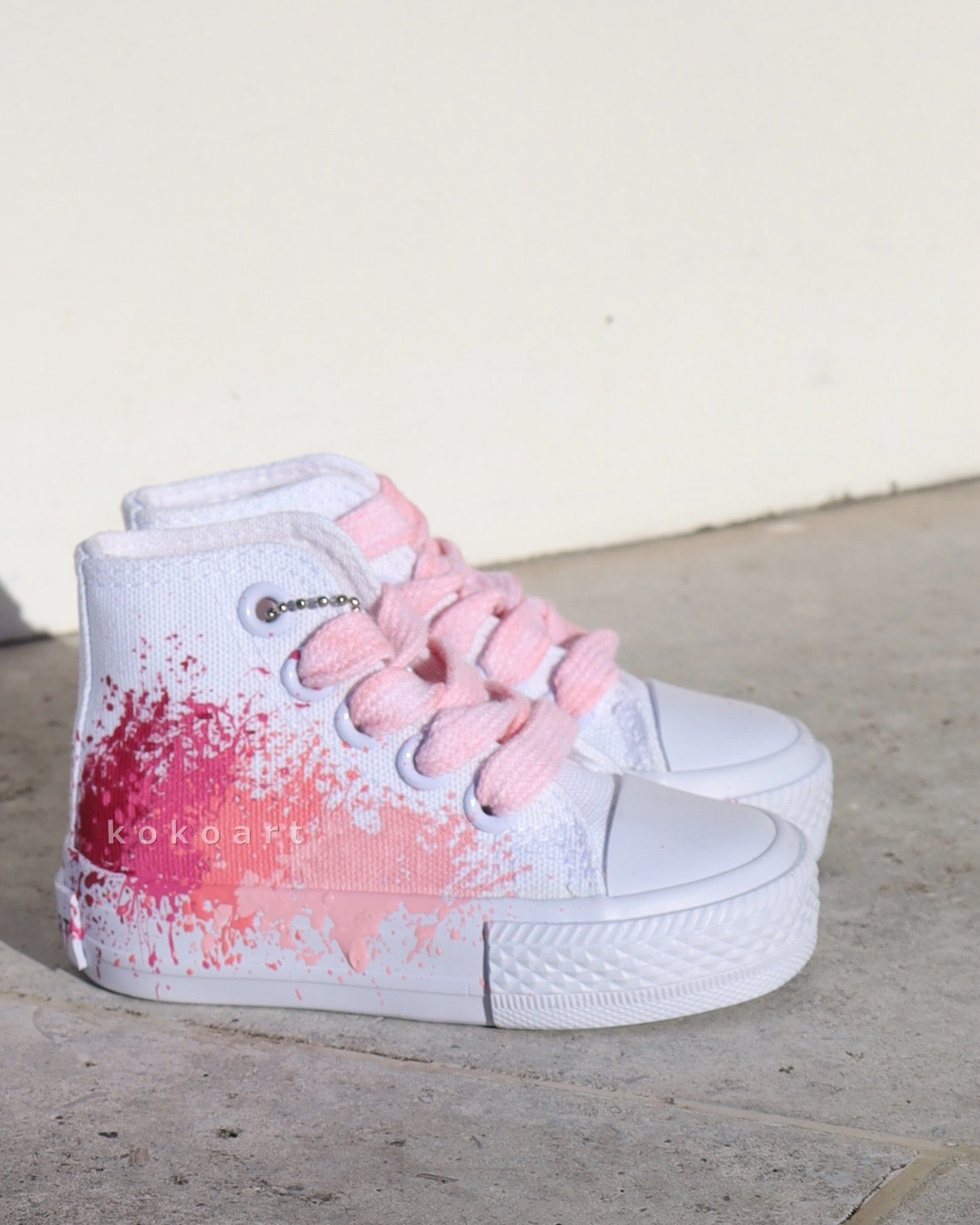 Pink Splash Hand Painted Shoes
