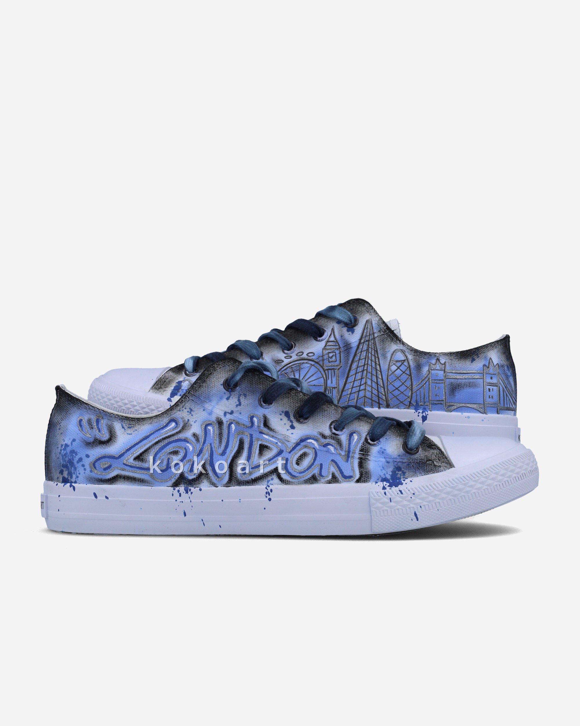 London Skyline Hand Painted Shoes