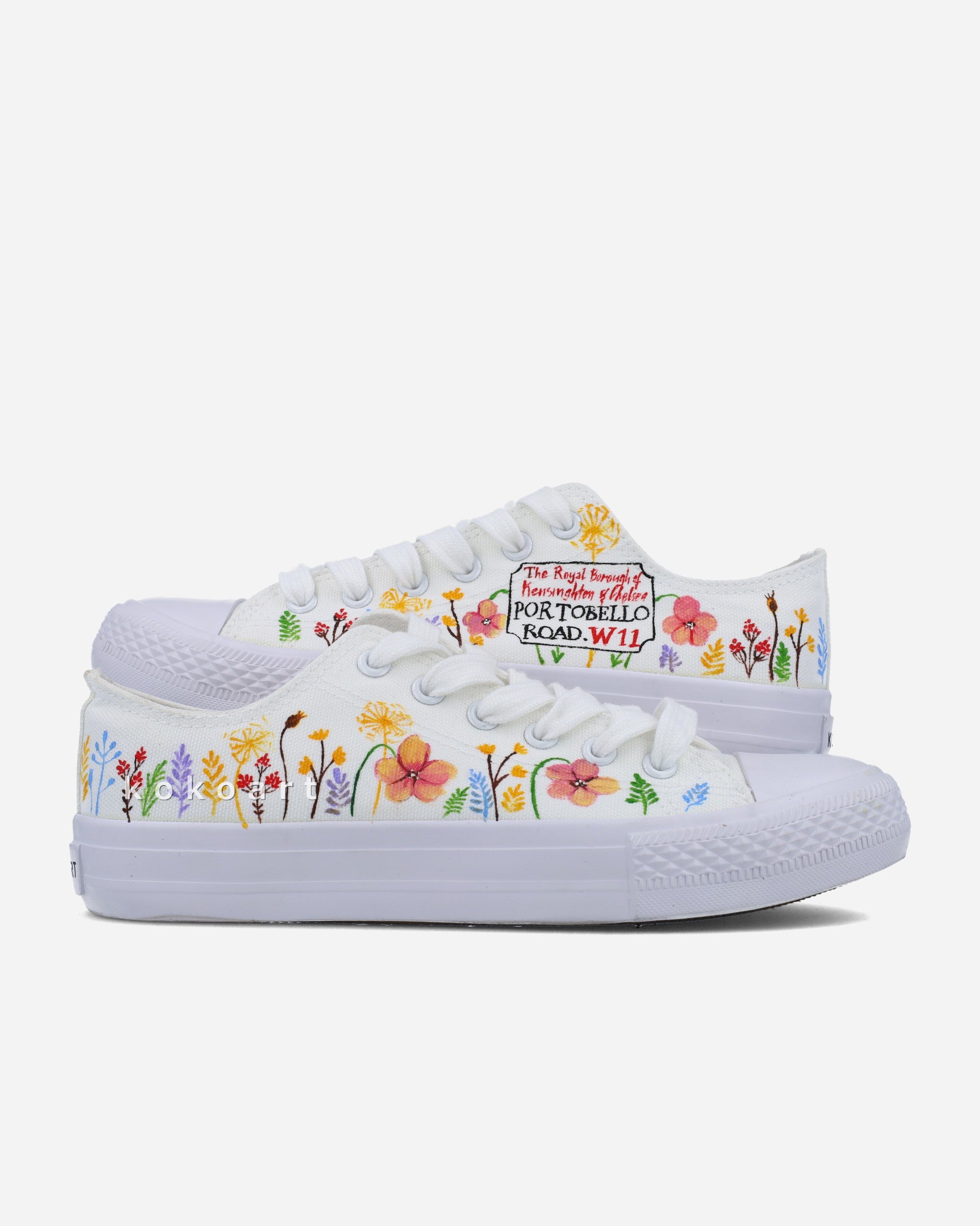 Floral Portobello Sign Hand Painted Shoes