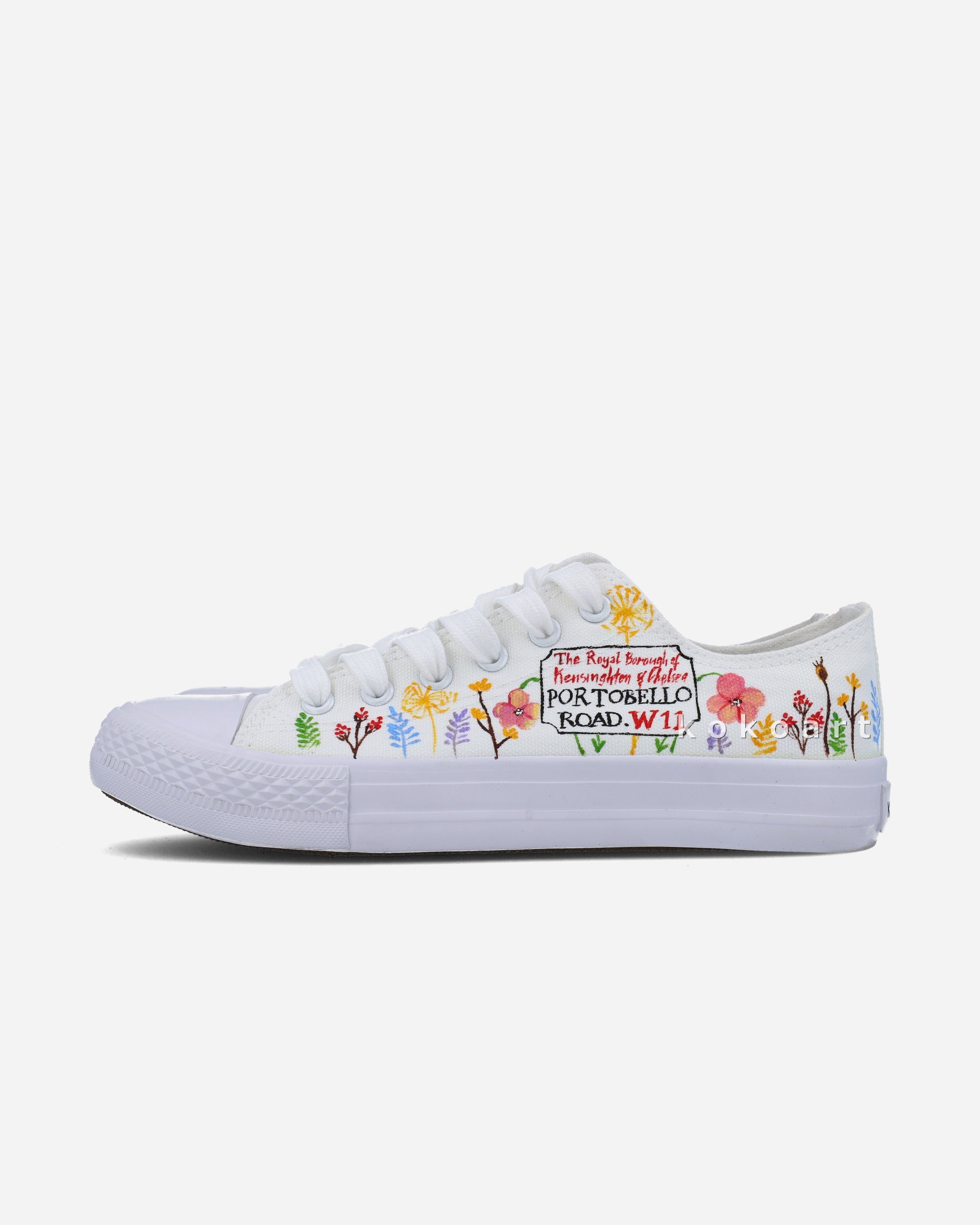 Floral Portobello Sign Hand Painted Shoes